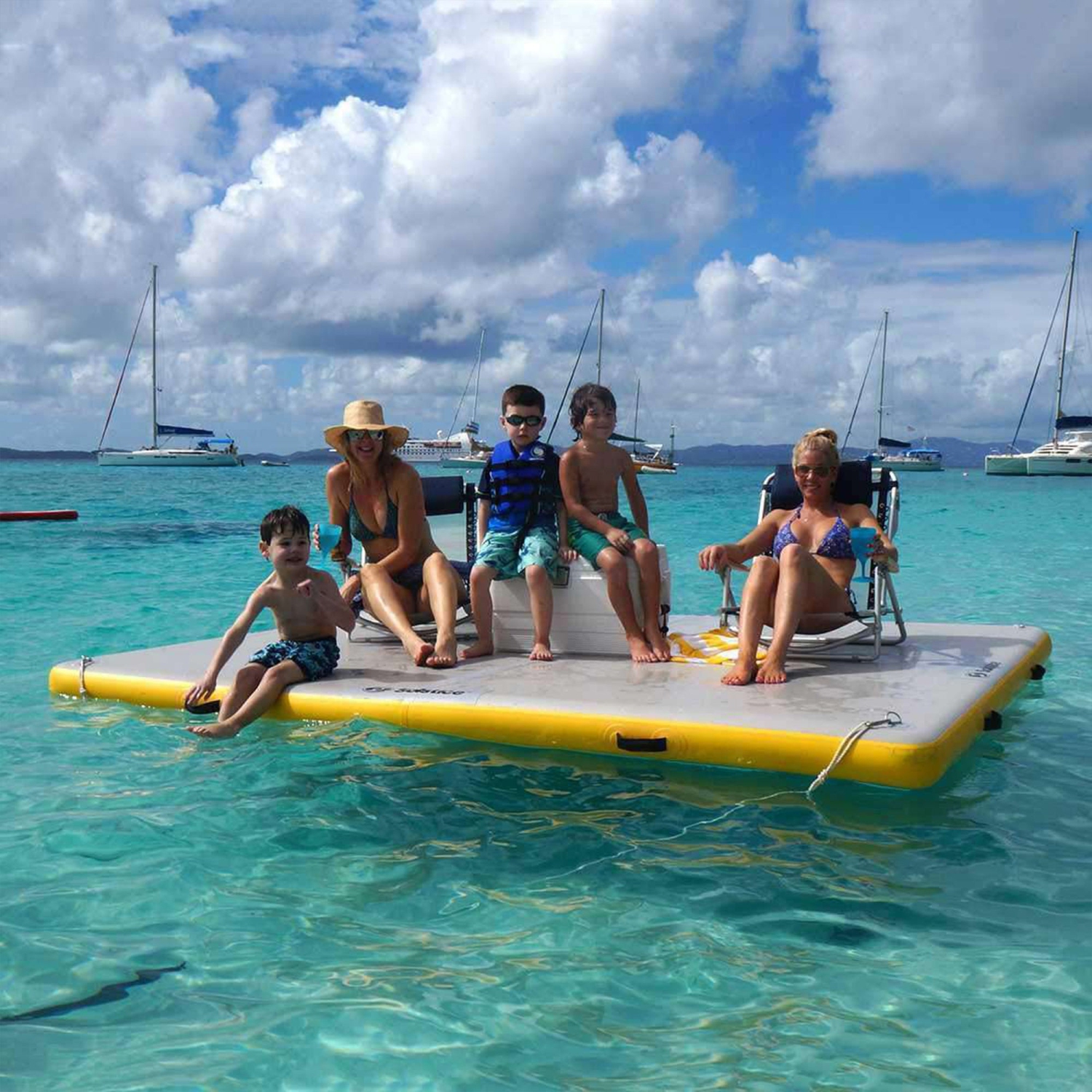 Plateforme flottante de descente de quai gonflable Solstice 6 x 5&nbsp;pi avec pompe et sac, multi