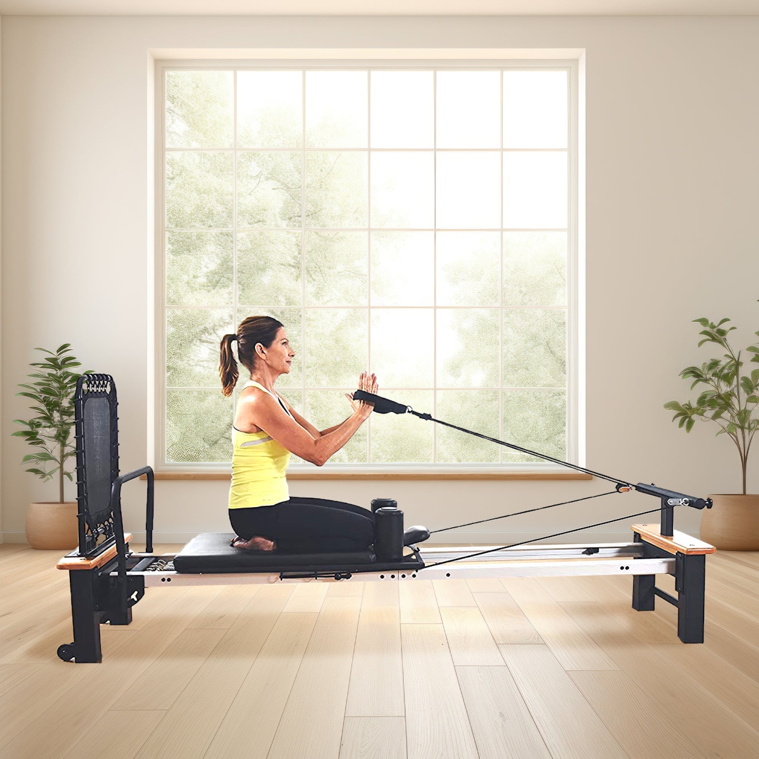 Système de résistance AeroPilates Pro Reformer avec minitrampoline cardiovasculaire de Stamina