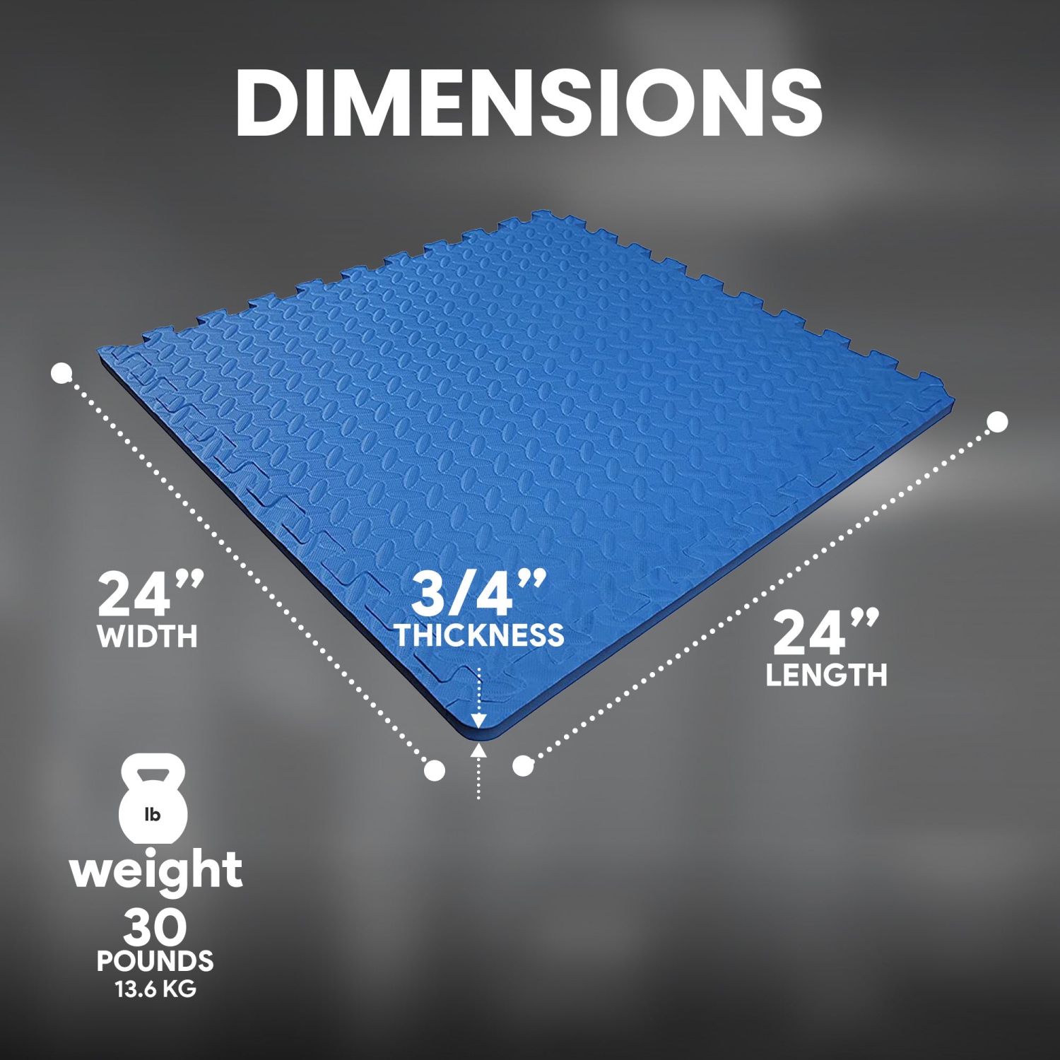 BalanceFrom – Tapis d’exercice en mousse EVA emboîtable de 96 pi2, bleu