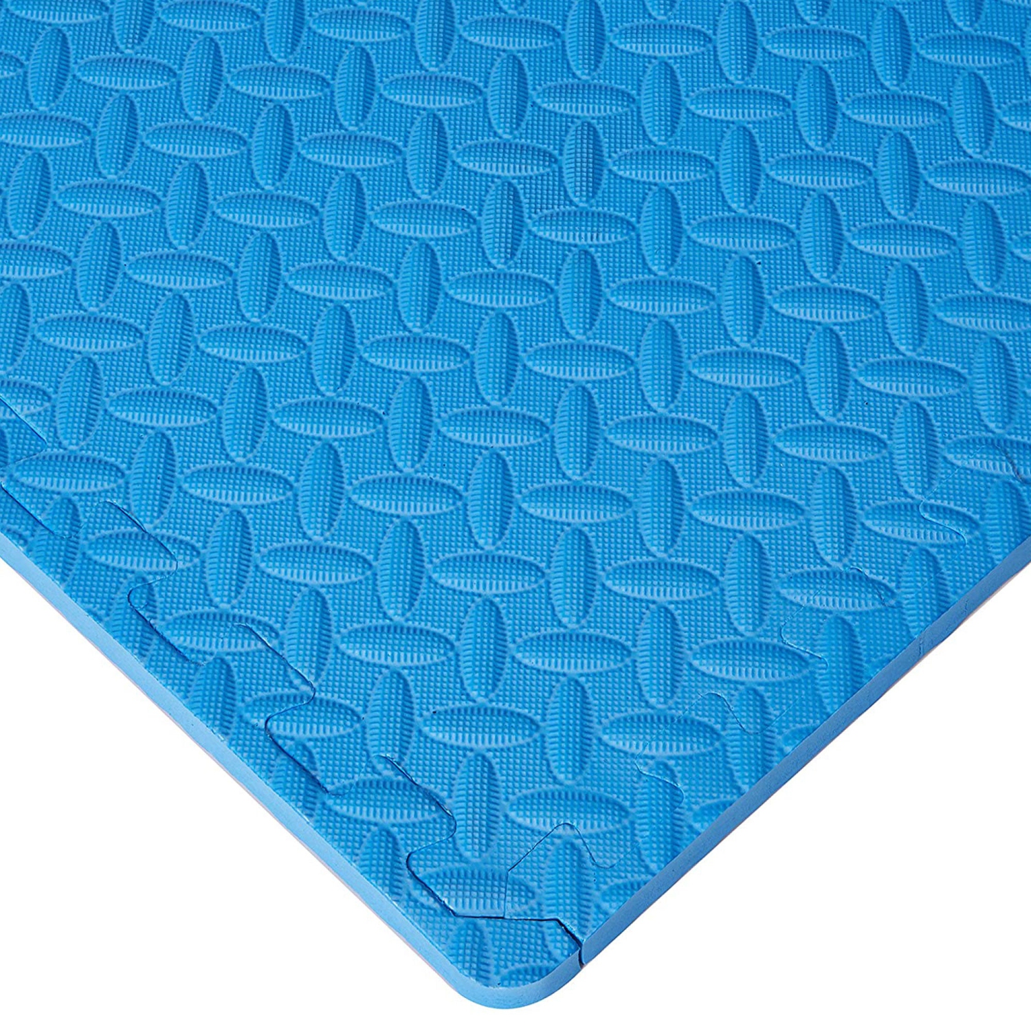 BalanceFrom – Tapis d’exercice en mousse EVA emboîtable de 96 pi2, bleu