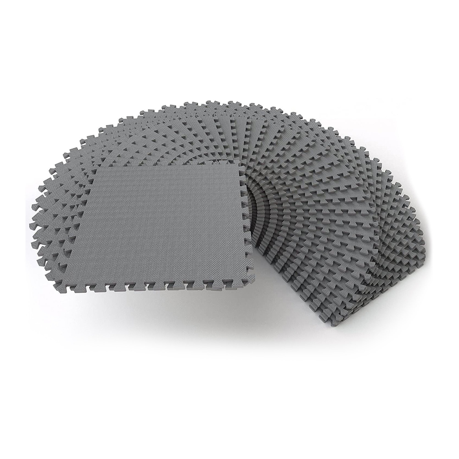 Balance From Fitness – Tapis d’exercice en mousse EVA emboîtable de 144 pi2, gris