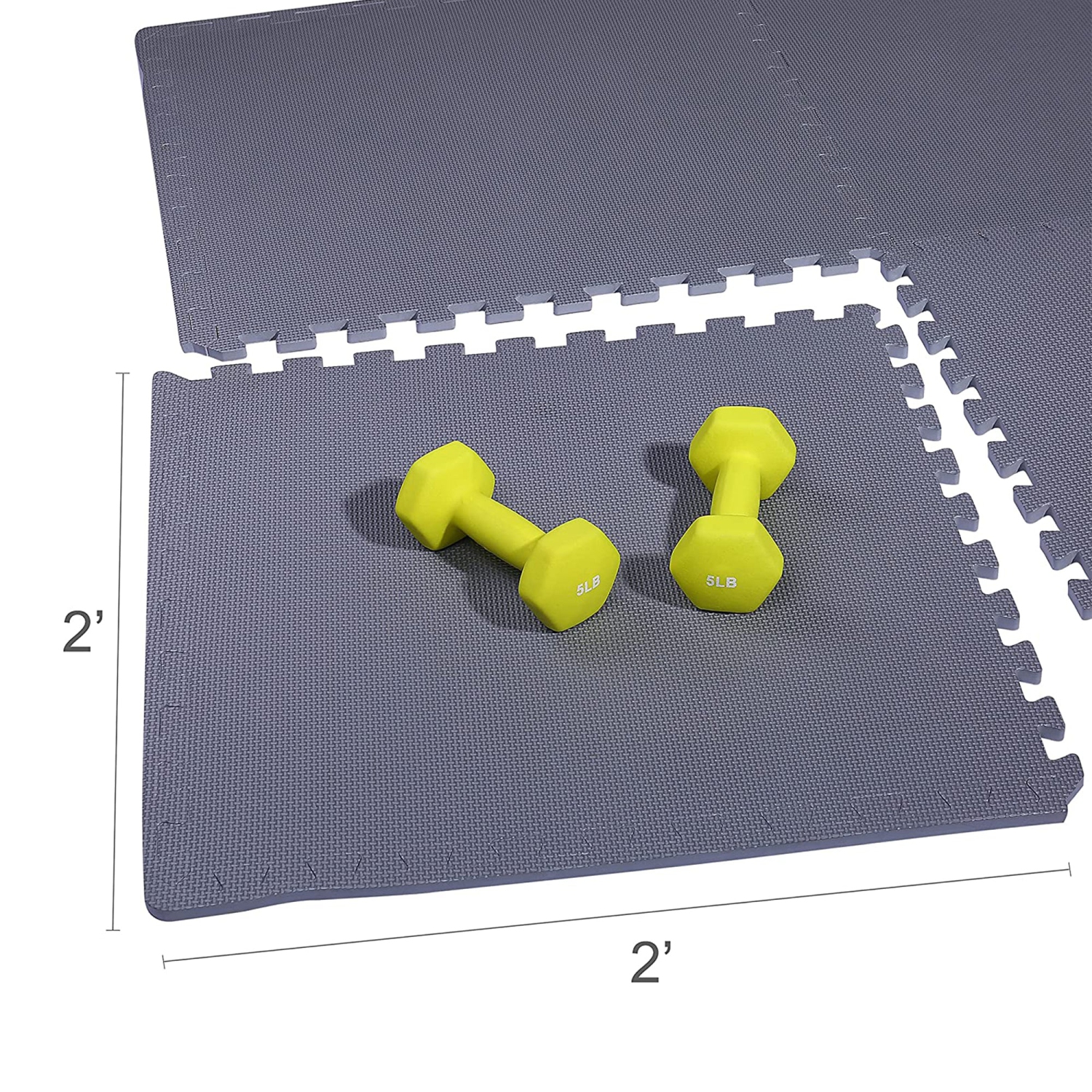 Balance From Fitness – Tapis d’exercice en mousse EVA emboîtable de 144 pi2, gris