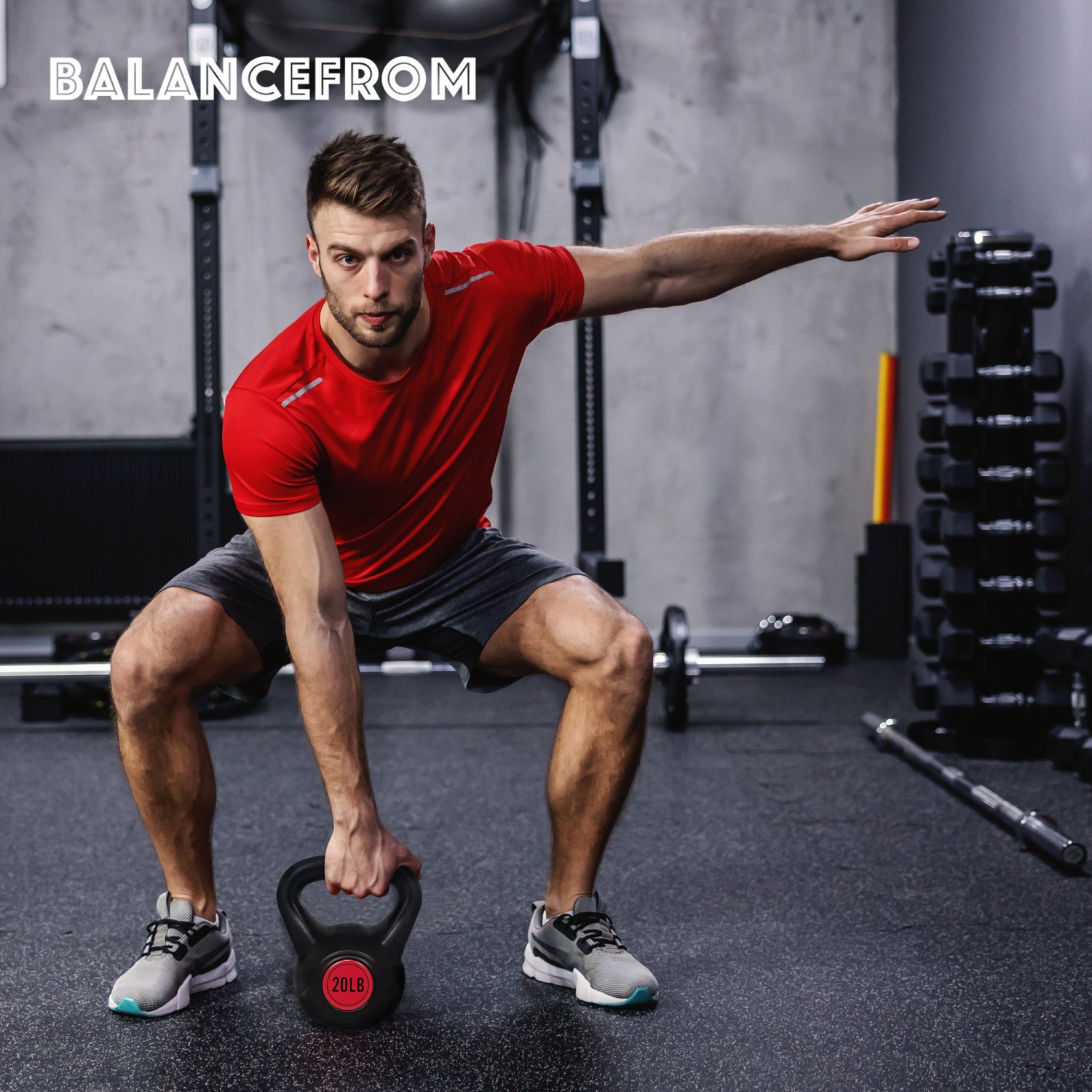 Ensemble d'haltères russes en fonte solide recouverte de vinyle de BalanceFrom Fitness pour la maison