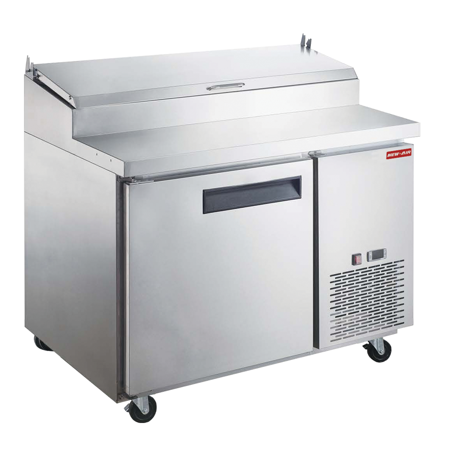 NEW AIR NPT-044-PI Commercial 44″ Stainless Steel Refrigerated Pizza Prep Table - Ideal for Restaurants, Cafeterias and Food Processing Spaces