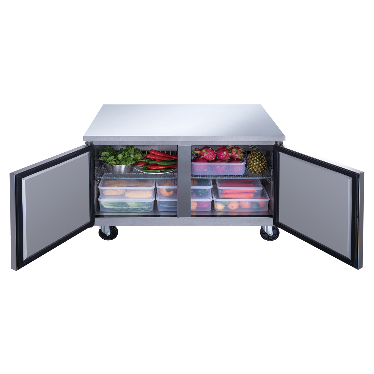 NEW AIR NUR-048-SS Commercial 48″ Stainless Steel 12.2 cu ft Double Door Undercounter REFRIGERATOR - Ideal For Commercial Kitchens, Restaurants and