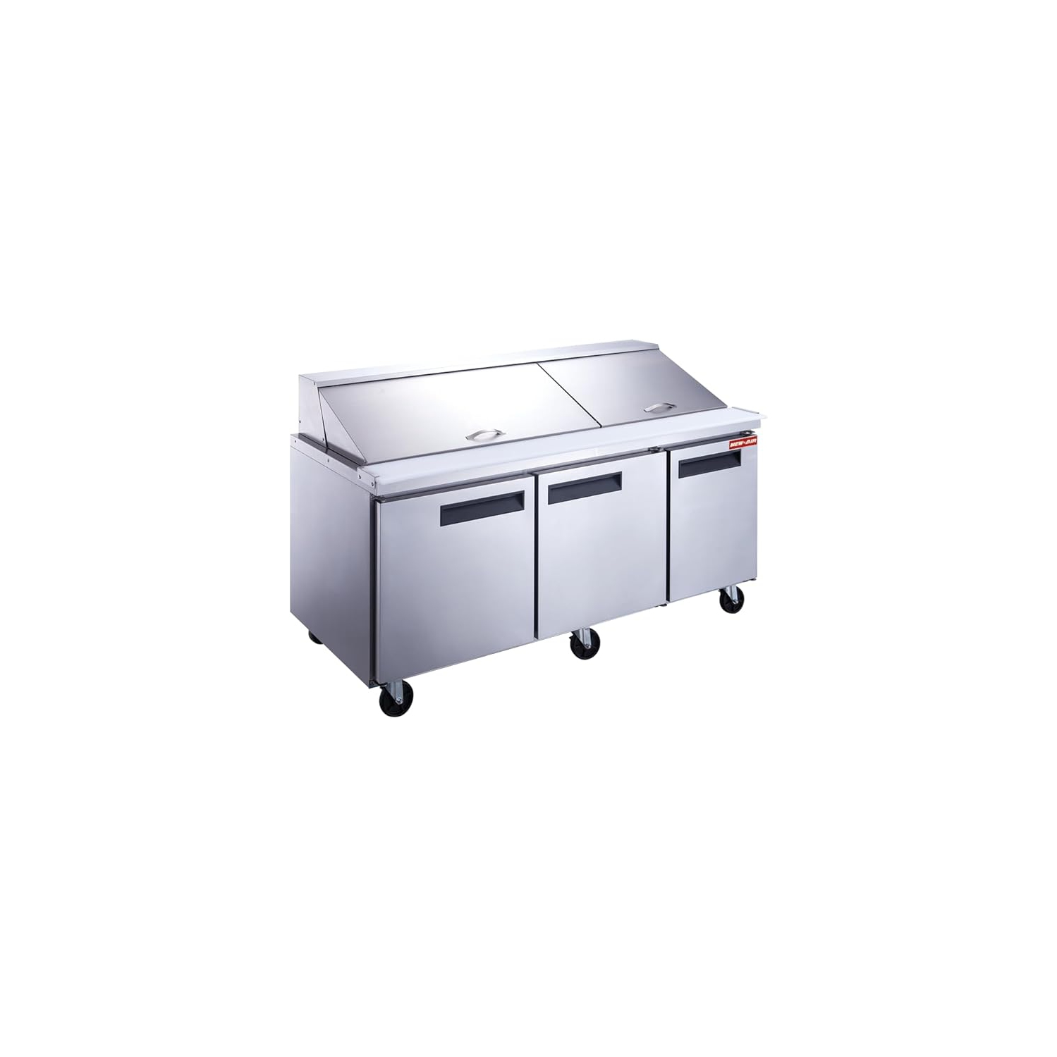 NEW AIR NPT-072-MSA Commercial 72" Mega Top Triple Door Salad/Sandwich Prep Table - Ideal for Restaurants, Cafeterias & Food Processing Spaces