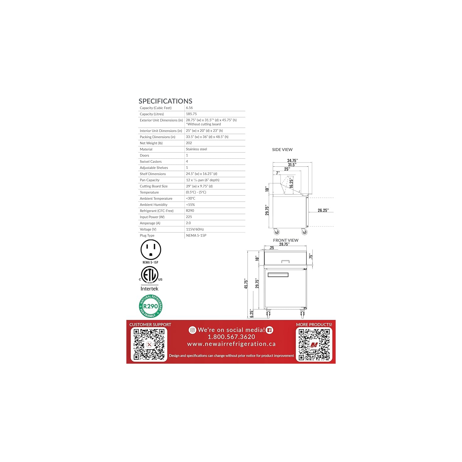 NEW AIR NPT-029-MSA Commercial 29" Mega Top Single Door Salad/Sandwich Prep Table - Ideal for Restaurants, Cafeterias & Food Processing Spaces
