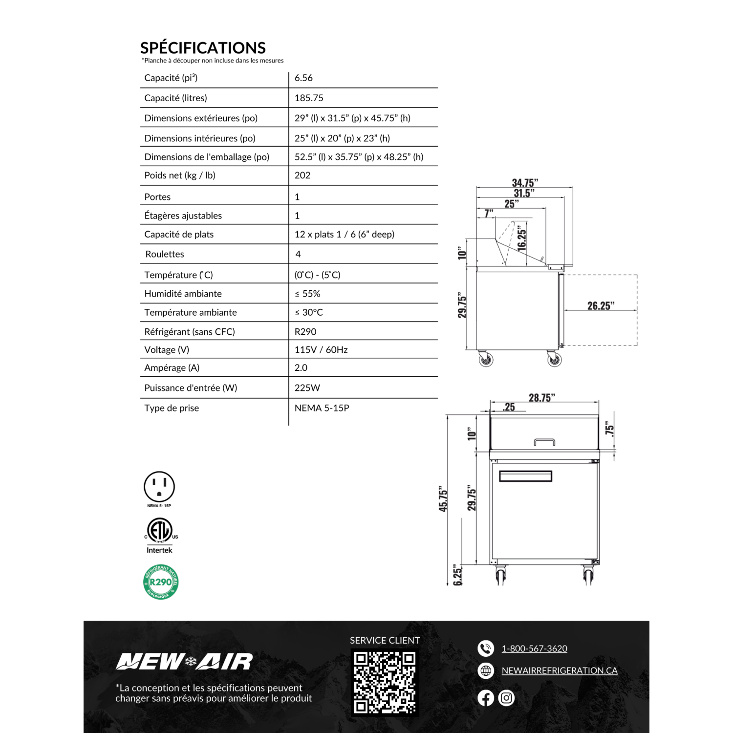 NEW AIR NPT-029-MSA Commercial 29" Mega Top Single Door Salad/Sandwich Prep Table - Ideal for Restaurants, Cafeterias & Food Processing Spaces