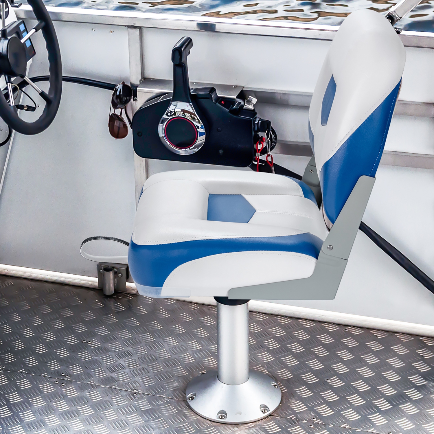 Ensemble de 2 vis en acier inoxydable pour siège de bateau de pêche pliant à dossier bas de Costway