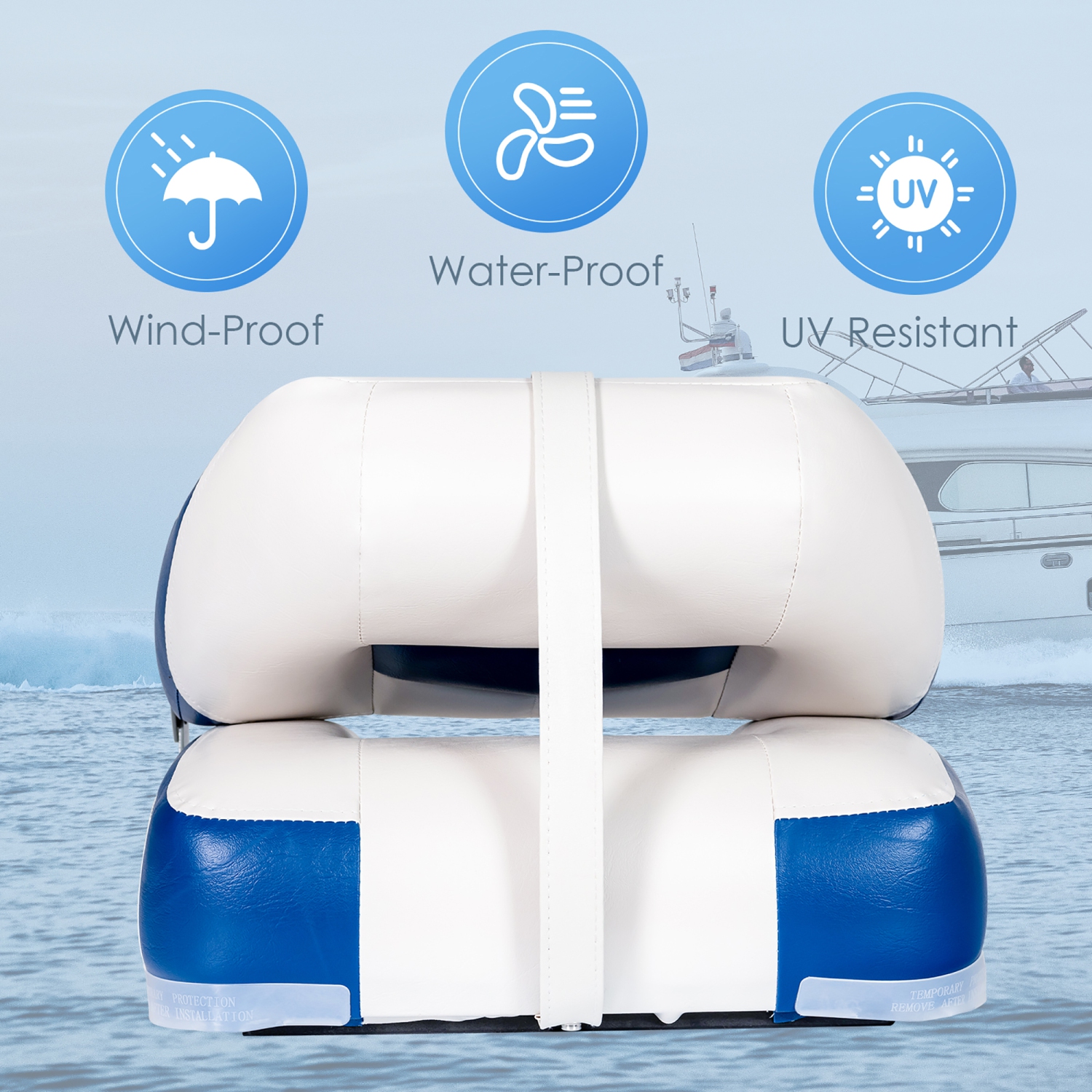 Ensemble de 2 vis en acier inoxydable pour siège de bateau de pêche pliant à dossier bas de Costway