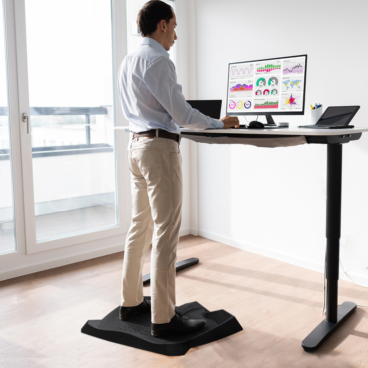 Costway Portable Anti-Fatigue Standing Mat W/Massage Points Diverse Terrain Home Office