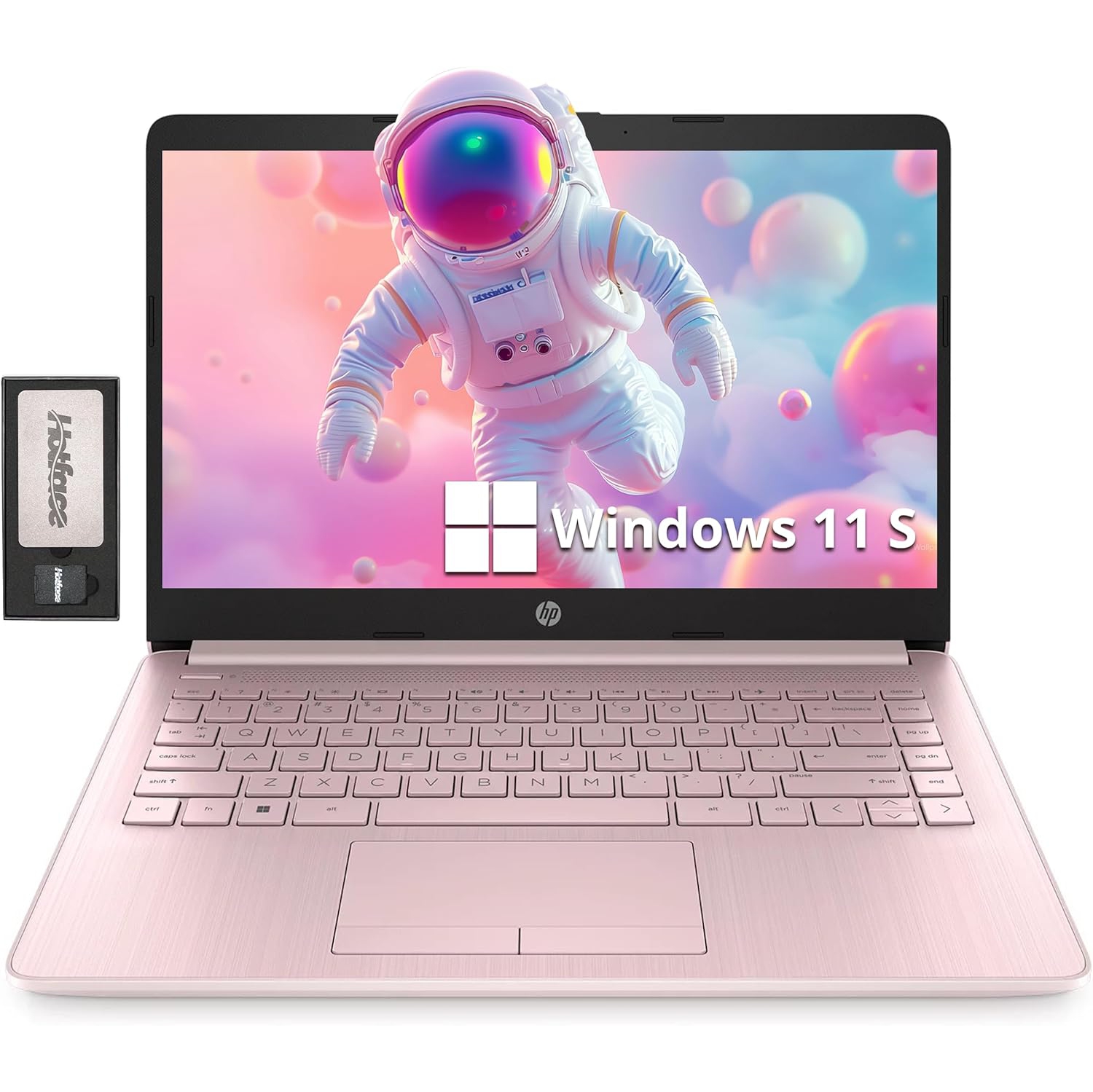 HP Stream 14" HD Lightweight Laptop, Intel Celeron N4120, 224GB Storage(64GB eMMC + 160GB Docking Station), 16GB RAM, Intel UHD Graphics, HD Webcam, WiFi, Bluetooth, Win 11s, Pink