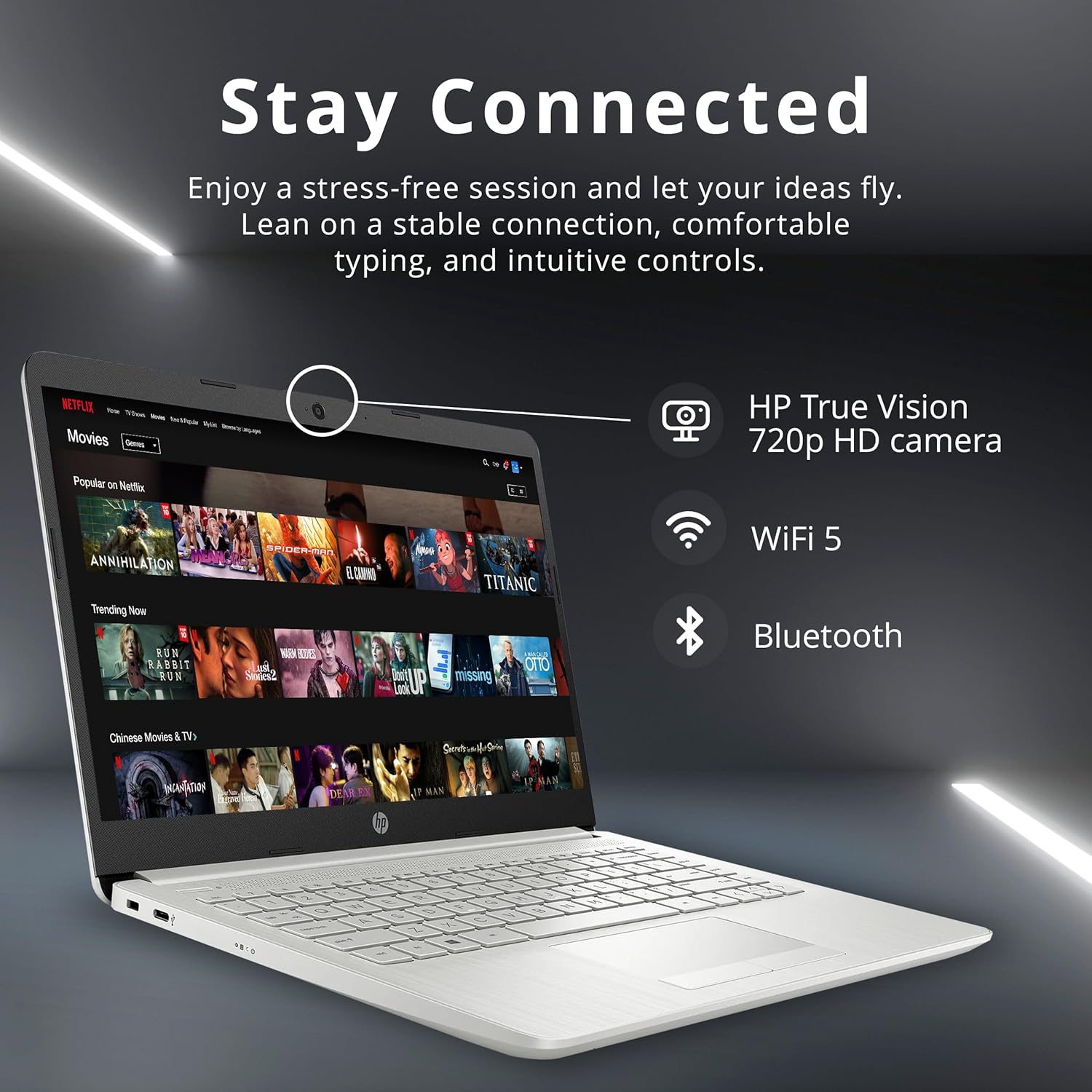 HP Stream 14" HD Lightweight Laptop, Intel Celeron N4120, 224GB Storage(64GB eMMC + 160GB Docking Station), 8GB RAM, Intel UHD Graphics, HD Webcam,