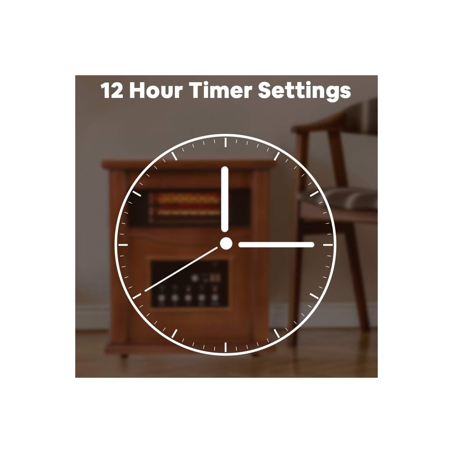 Chaufferette électrique portative en bois à quartz de 1500 W Hygge de Nordic avec thermostat à télécommande écoénergétique pour une utilisation à