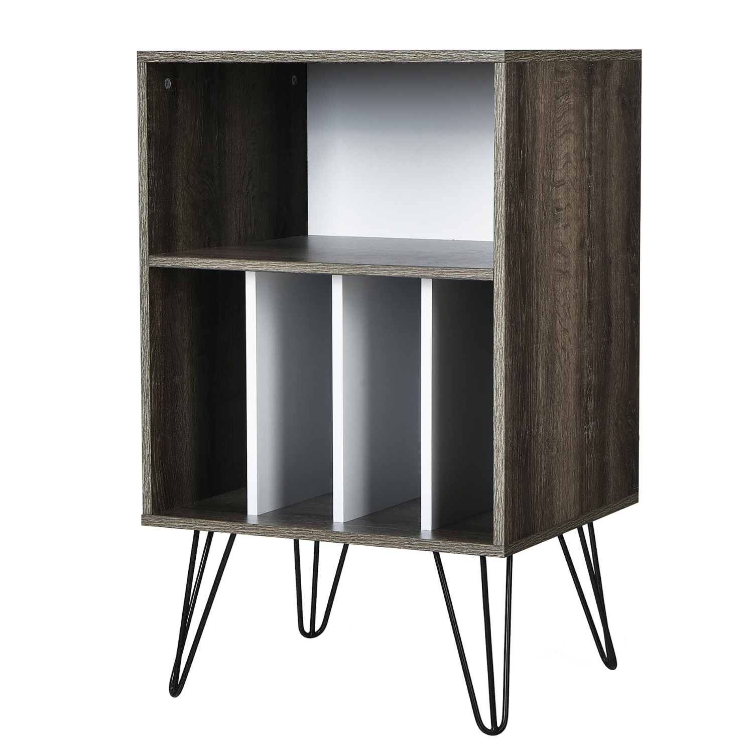 Costway – Support pour tourne-disque, tablette d’affichage pour tourne-disque, 21 x 18,5 x 34 po, noyer