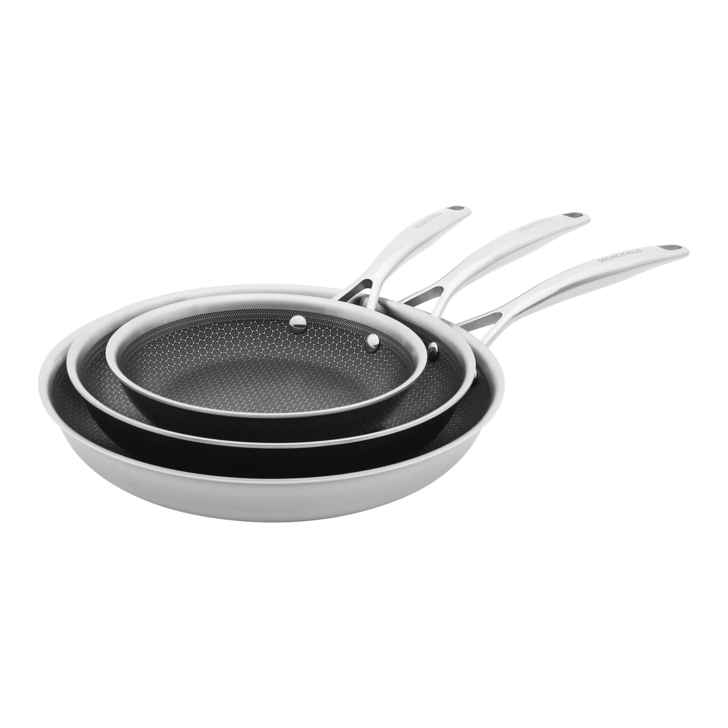 HENCKELS Paradigm 3 Piece Stainless Steel Fry Pan Set