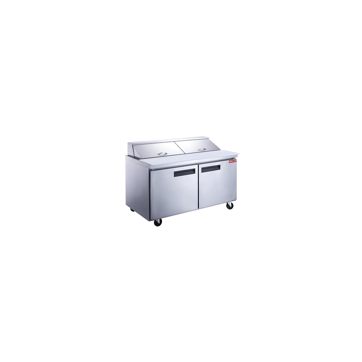 NEW AIR NPT-060-SA Commercial 60" Double Door Salad/Sandwich Prep Table - Ideal for Restaurants, Cafeterias & Food Processing Spaces