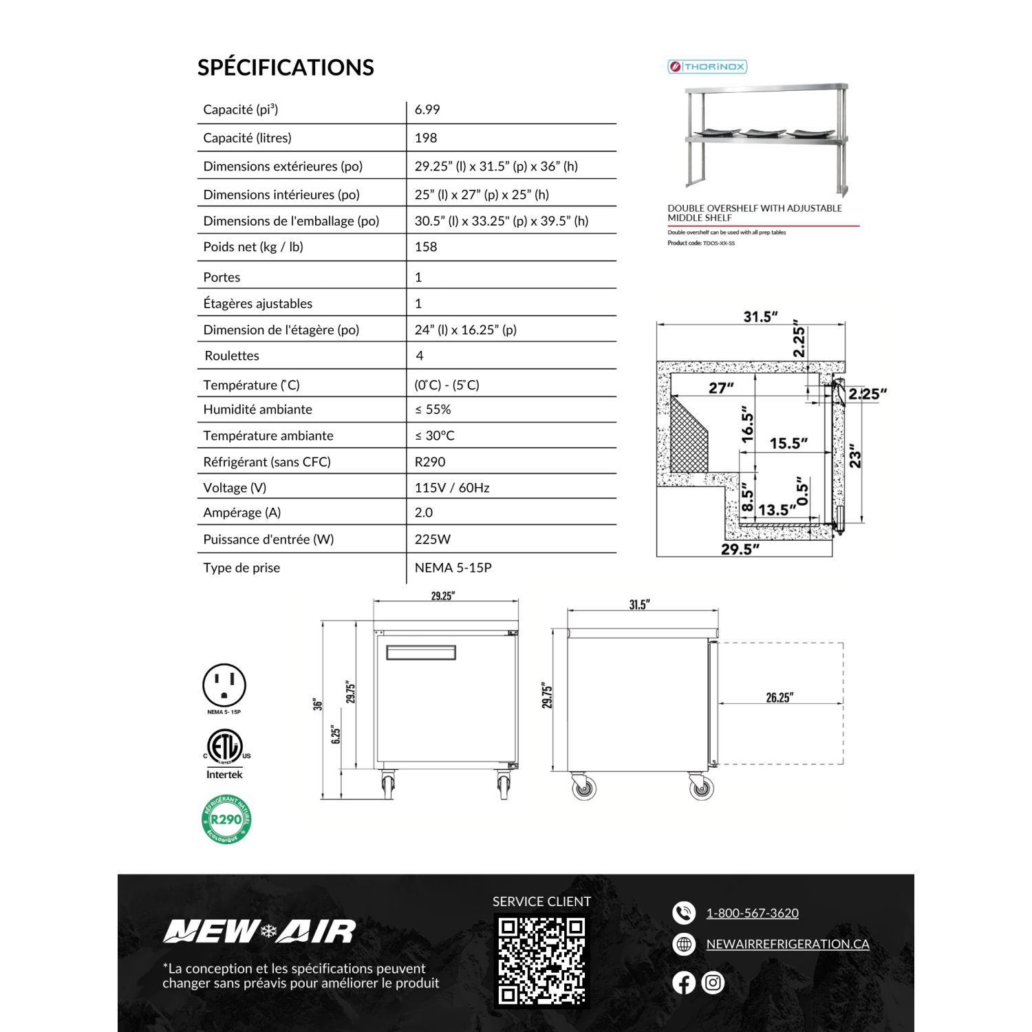 NEW AIR NUR-029-SS Commercial 29″ Stainless Steel Single Door Undercounter REFRIGERATOR