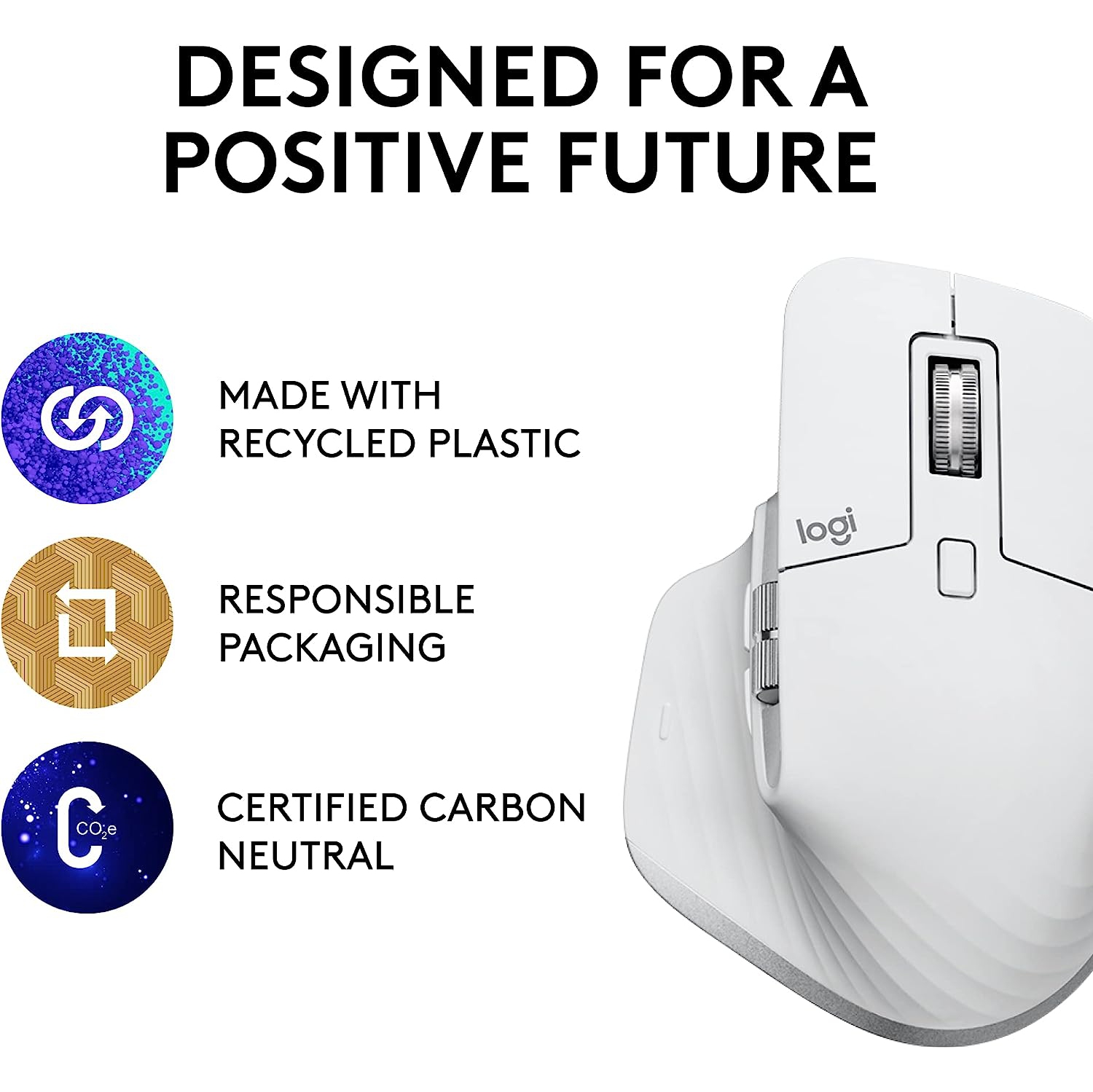 Logitech MX Master 3S - Wireless Performance Mouse for Mac - Pale Grey