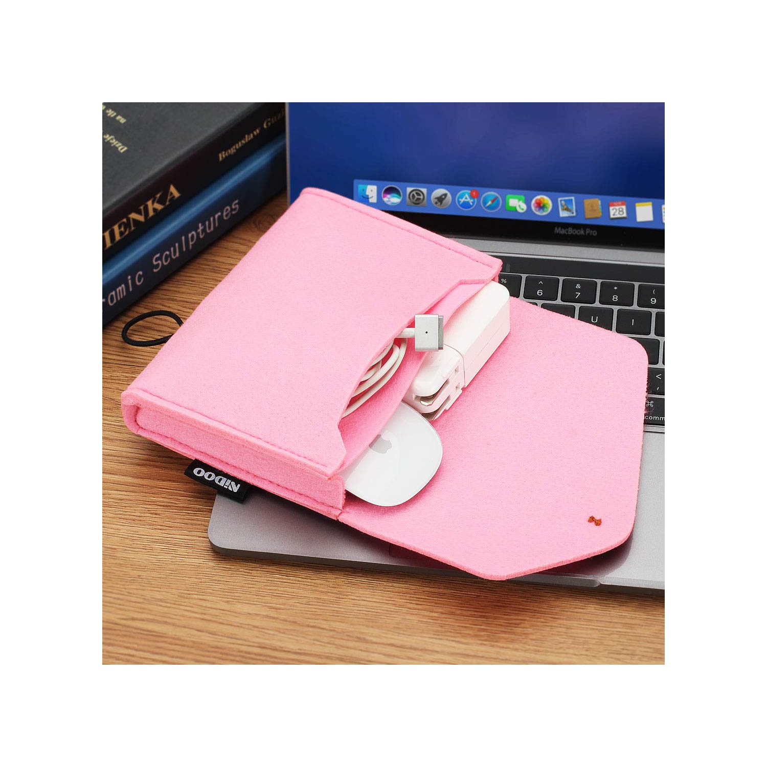 Portable Felt Storage Bag,Electronics Accessories Protective Case Pouch for MacBook Power Adapter, Mouse, Cellphone, Cables, SSD, HDD, Power