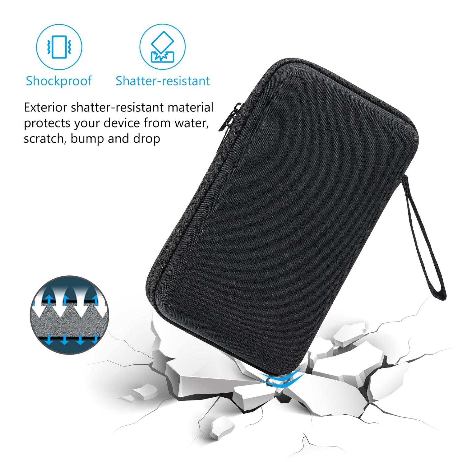 Hard Travel Tech Organizer Case Bag for Electronics Accessories Charger Cord Portable External Hard Drive USB Cables Power Bank SD Memory Cards