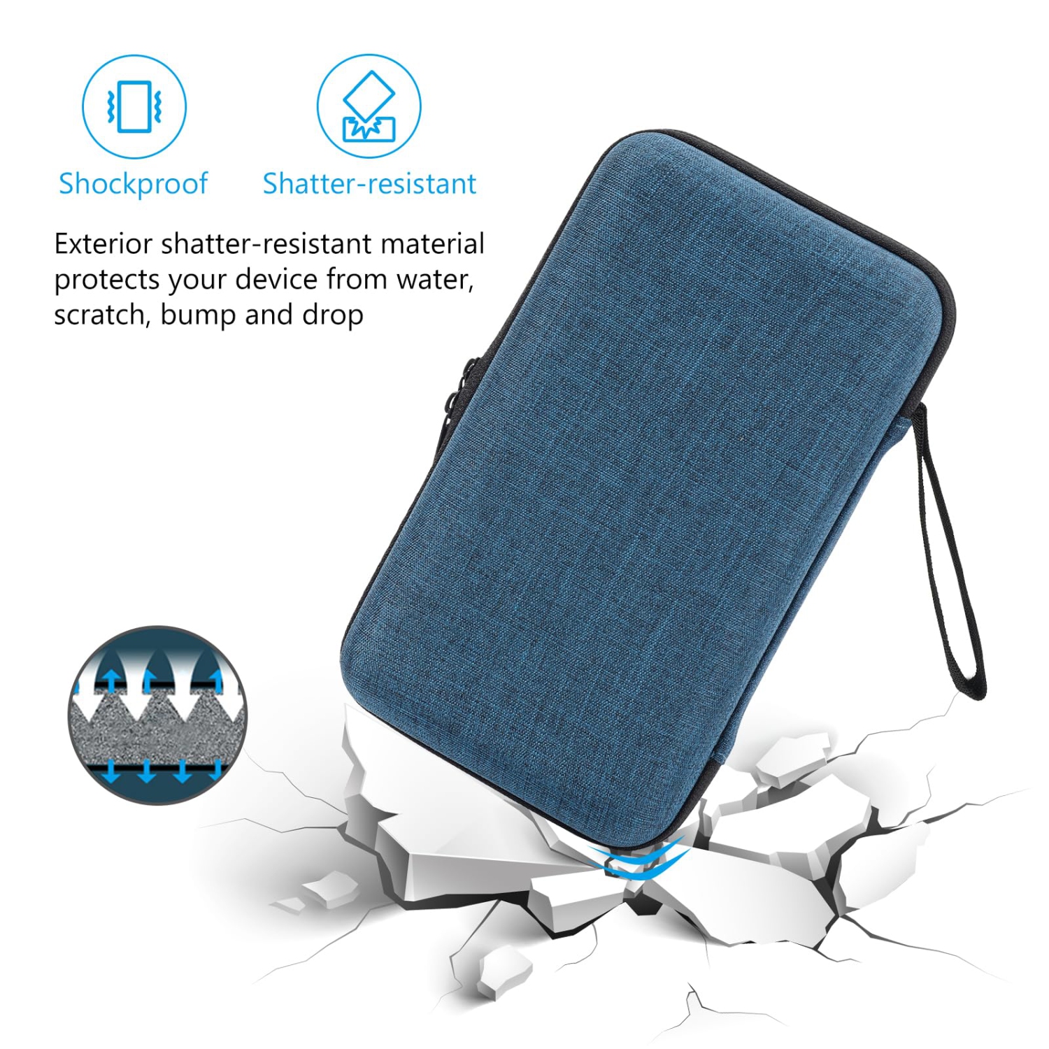 Hard Travel Tech Organizer Case Bag for Electronics Accessories Charger Cord Portable External Hard Drive USB Cables Power Bank SD Memory Cards