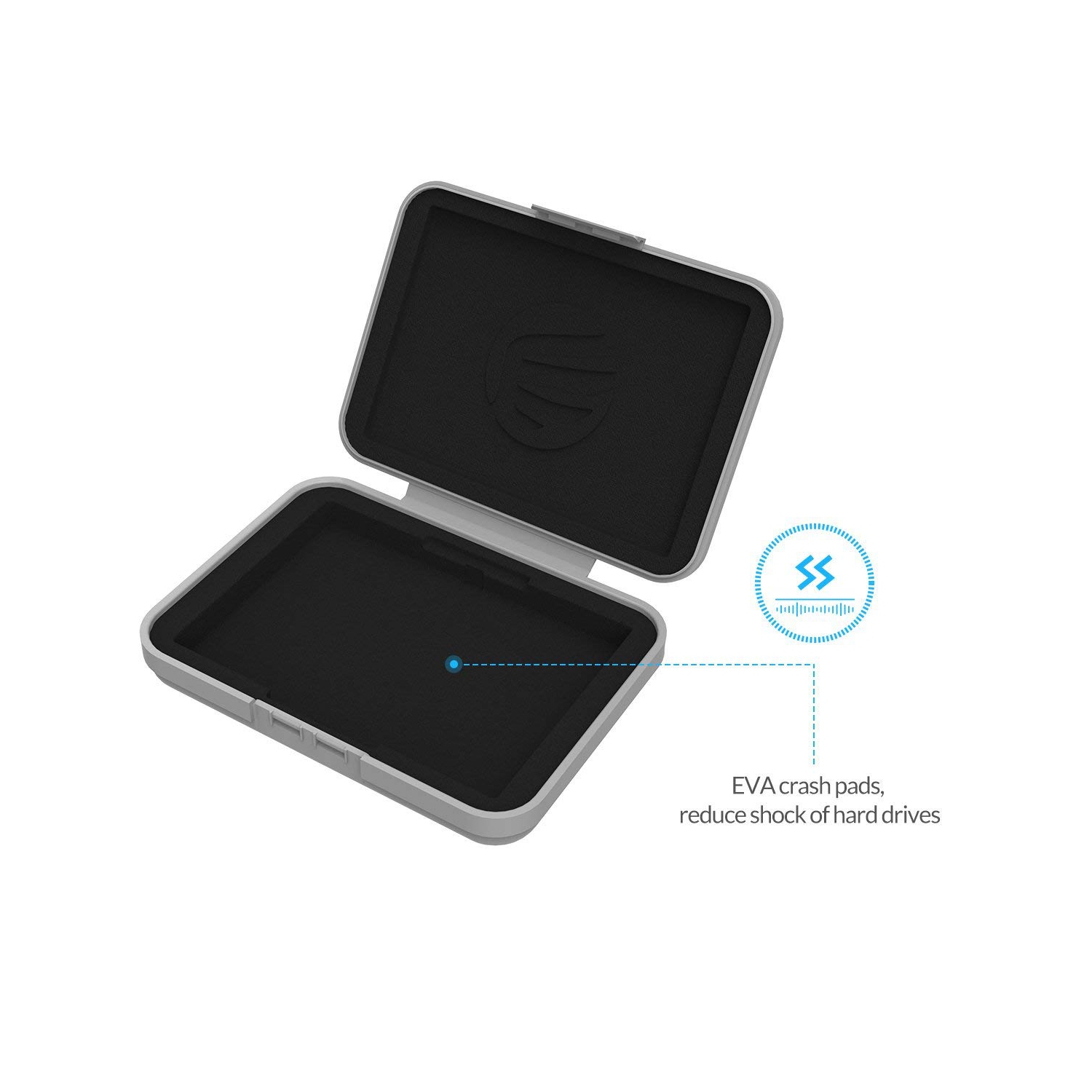 Couvercle de boîtier de rangement pour disque dur externe de portable 3,5&nbsp;po, anti-statique, résistant aux chocs - Gris, paquet de 5