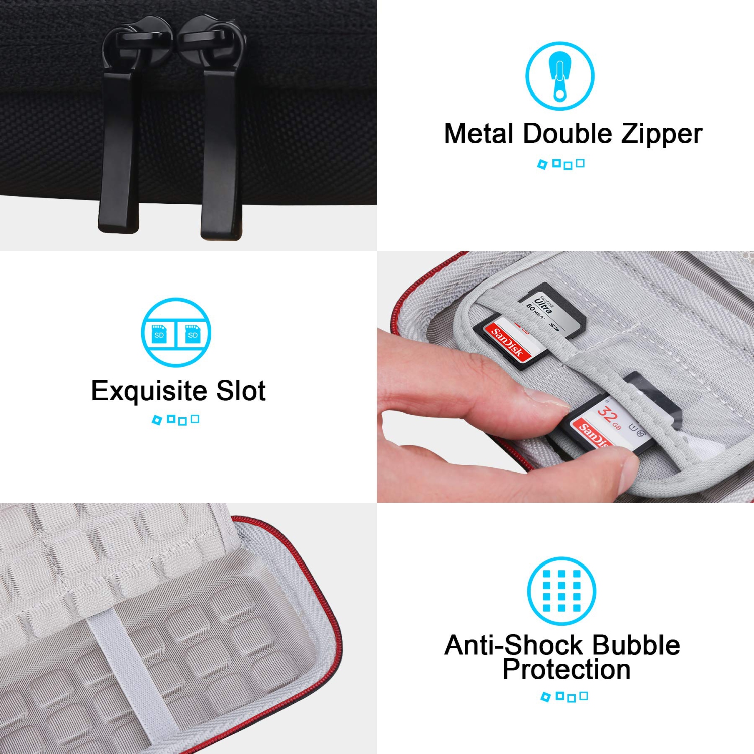 Hard Carrying Case for WD My Passport SSD External Portable Drive 500GB 1TB 2TB 4TB External Solid State Drive EVA Shockproof Water Repellent