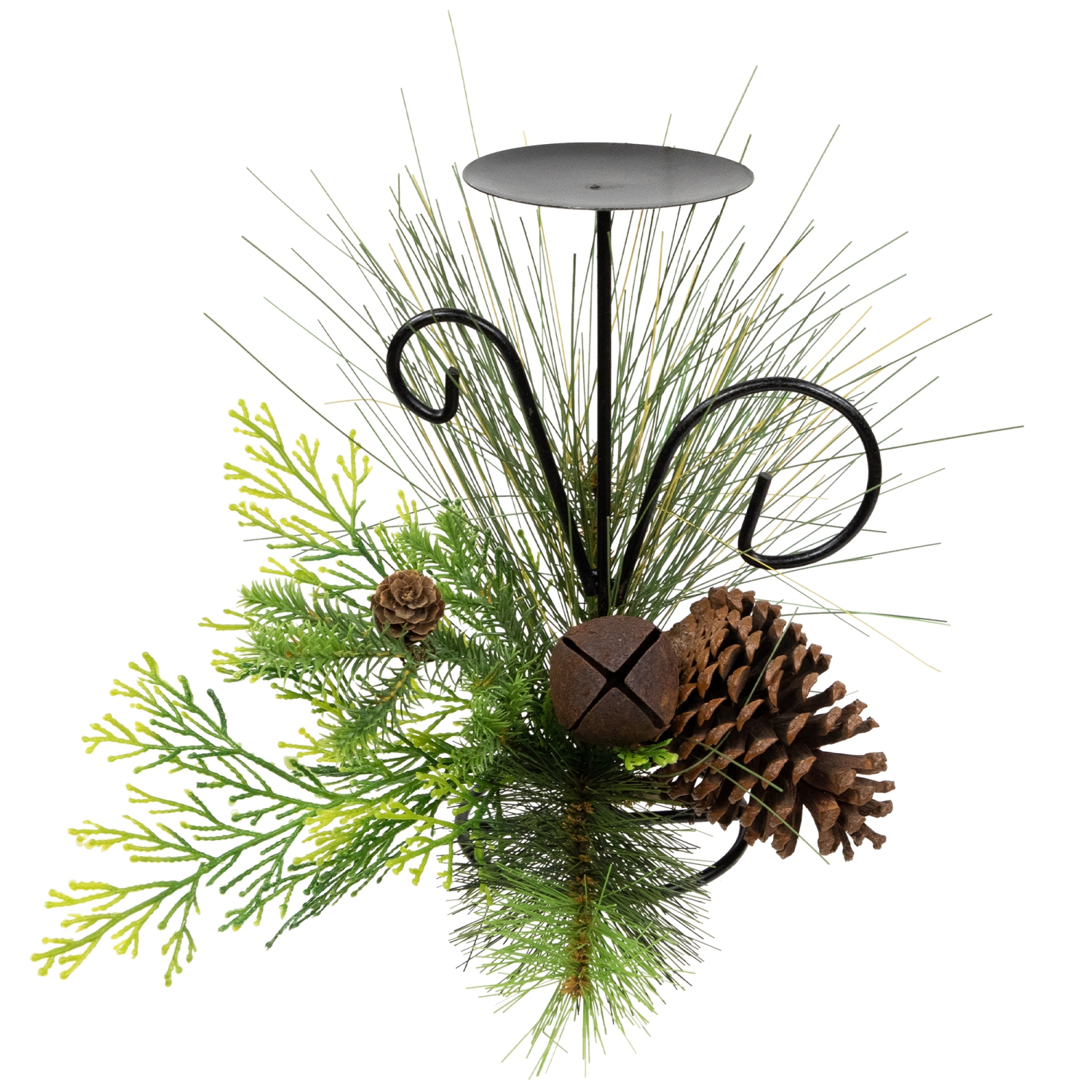 Porte-bougie de Noël en forme de cloche en pin et en forme de cloche – 10 po