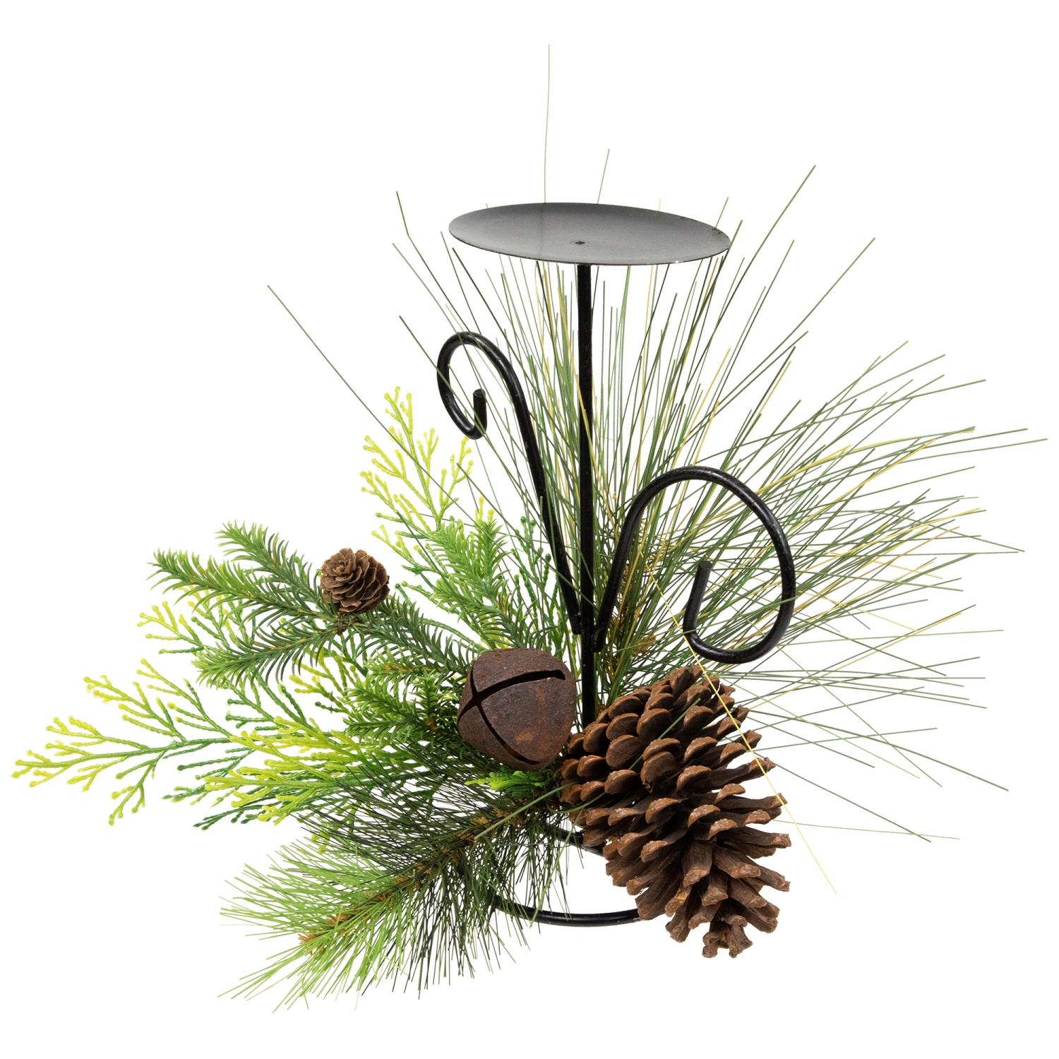Porte-bougie de Noël en forme de cloche en pin et en forme de cloche – 10 po