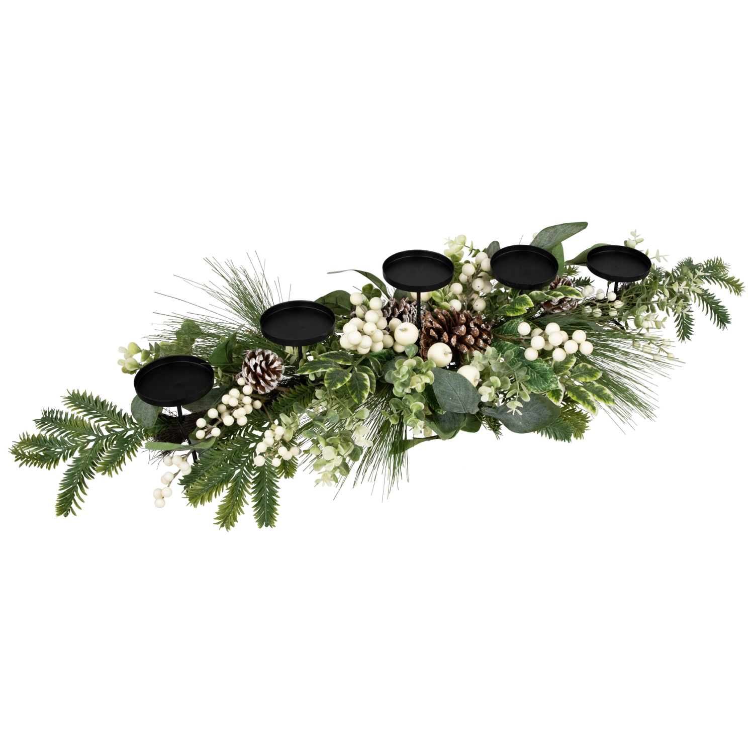 Berries and Eucalyptus Artificial Christmas Candle Holder - 42"