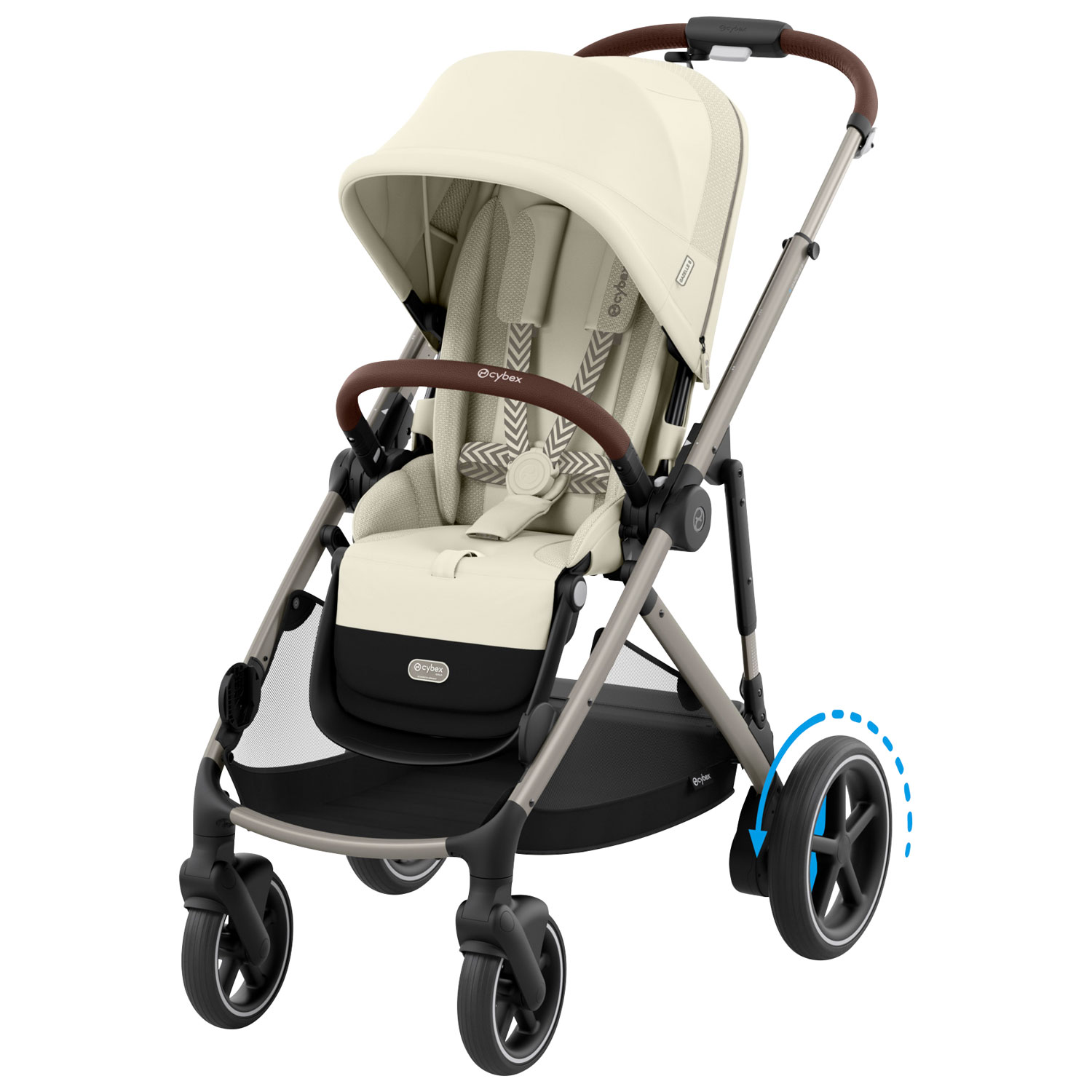 Poussette électrique convertible e-Gazelle S de Cybex - Beige coquillage