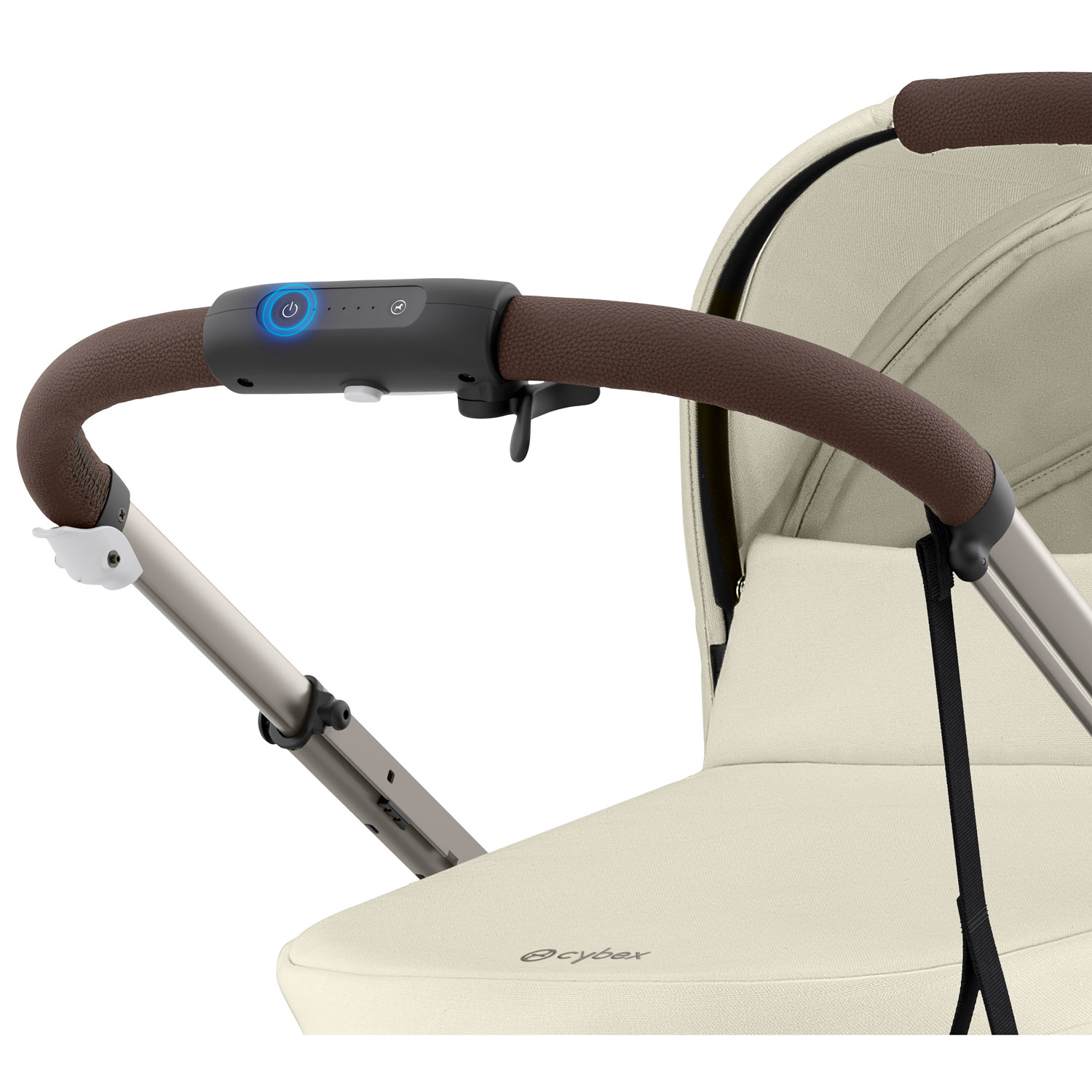 Poussette électrique convertible e-Gazelle S de Cybex - Beige coquillage