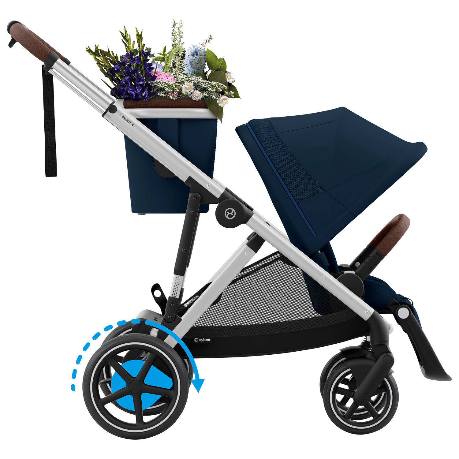 Cybex e-Gazelle S Electric Convertible Stroller - Ocean Blue