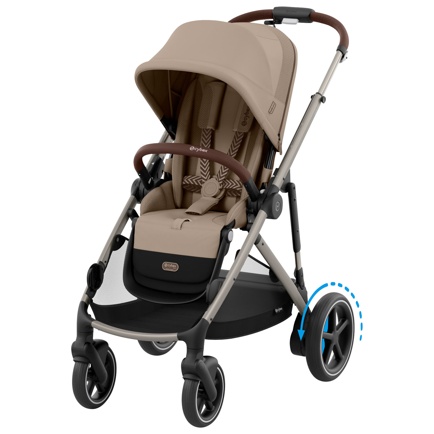 Poussette électrique convertible e-Gazelle S de Cybex - Beige amande