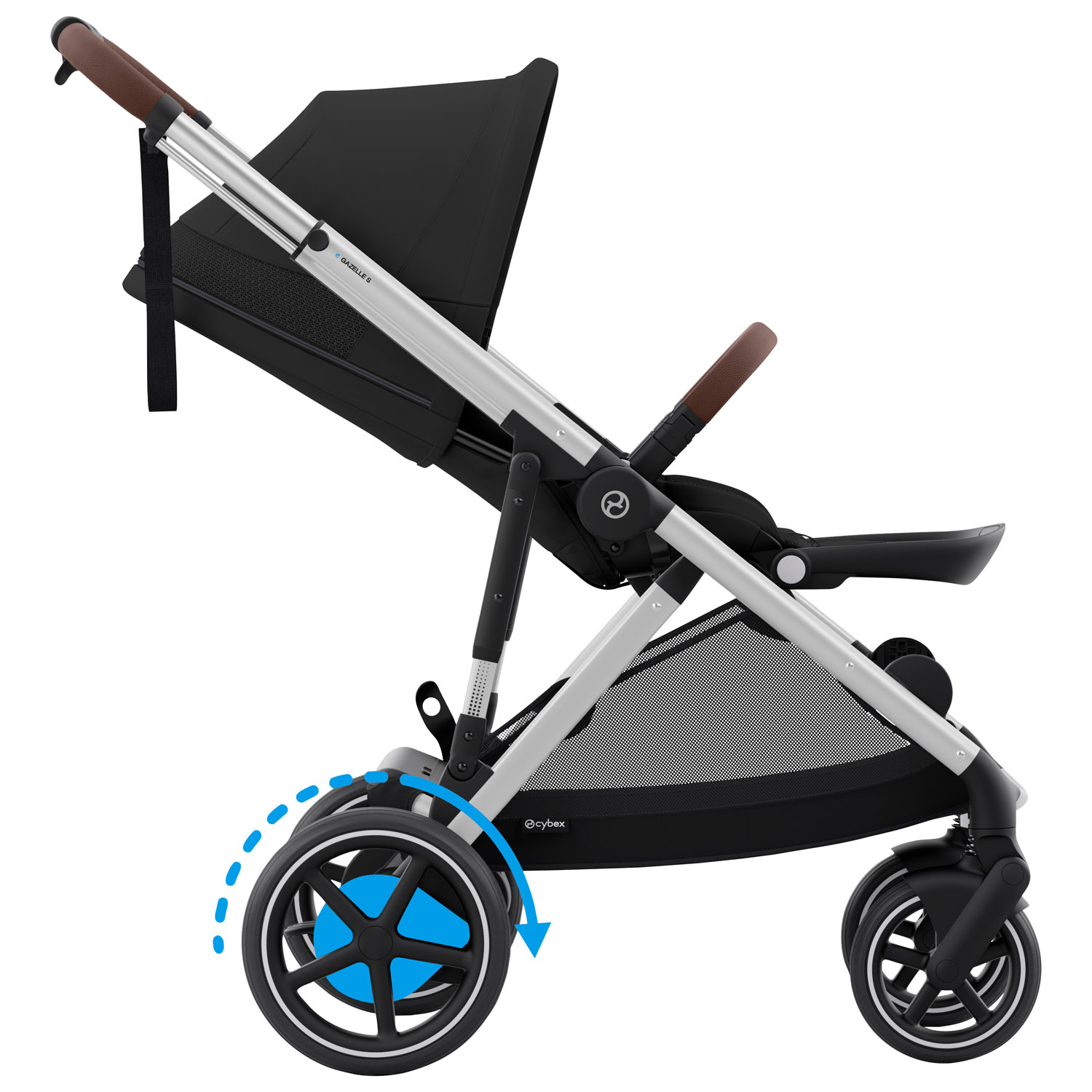 Poussette électrique convertible e-Gazelle S de Cybex - Noir lunaire