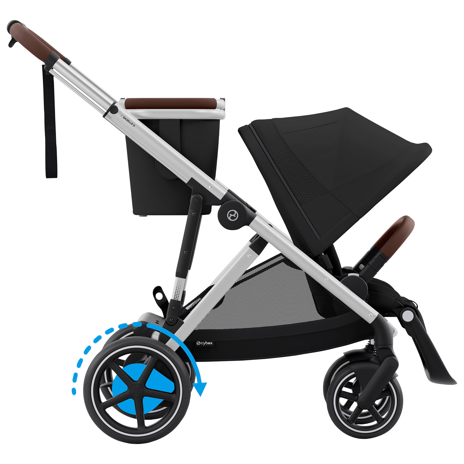 Poussette électrique convertible e-Gazelle S de Cybex - Noir lunaire
