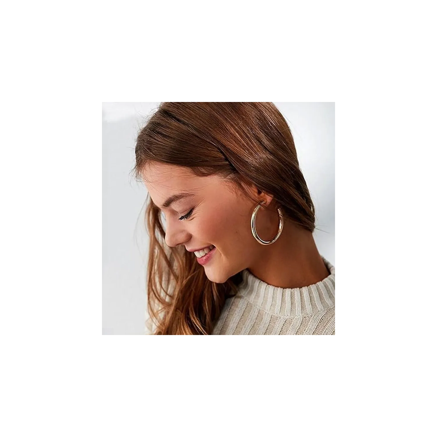 42 Pairs Gold Hoop Earrings Set: A comprehensive multipack perfect for women, featuring a variety of stylish gold hoops.