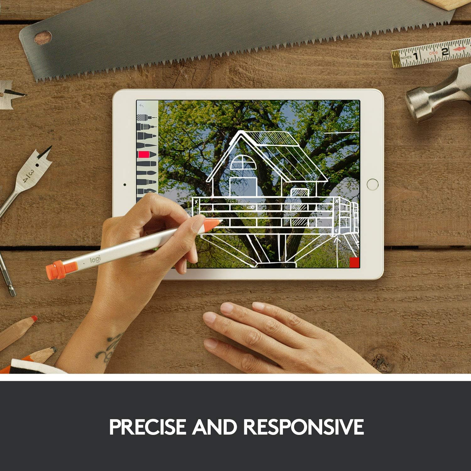 Stylet numérique crayon de Logitech pour iPad - Orange