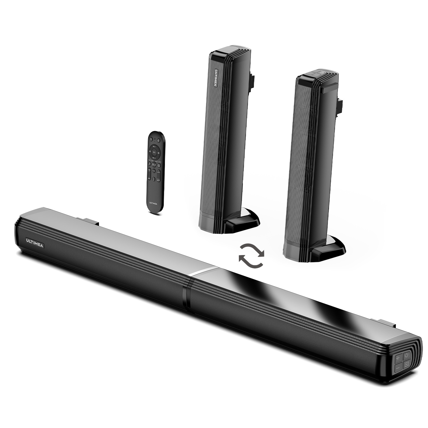 ULTIMEA Apollo S40 2.2ch Sound Bar for TV, Built-in Dual Subwoofer, 2 in 1 Separable Bluetooth 5.3 Soundbar , BassMAX Adjustable TV Surround Sound Bar