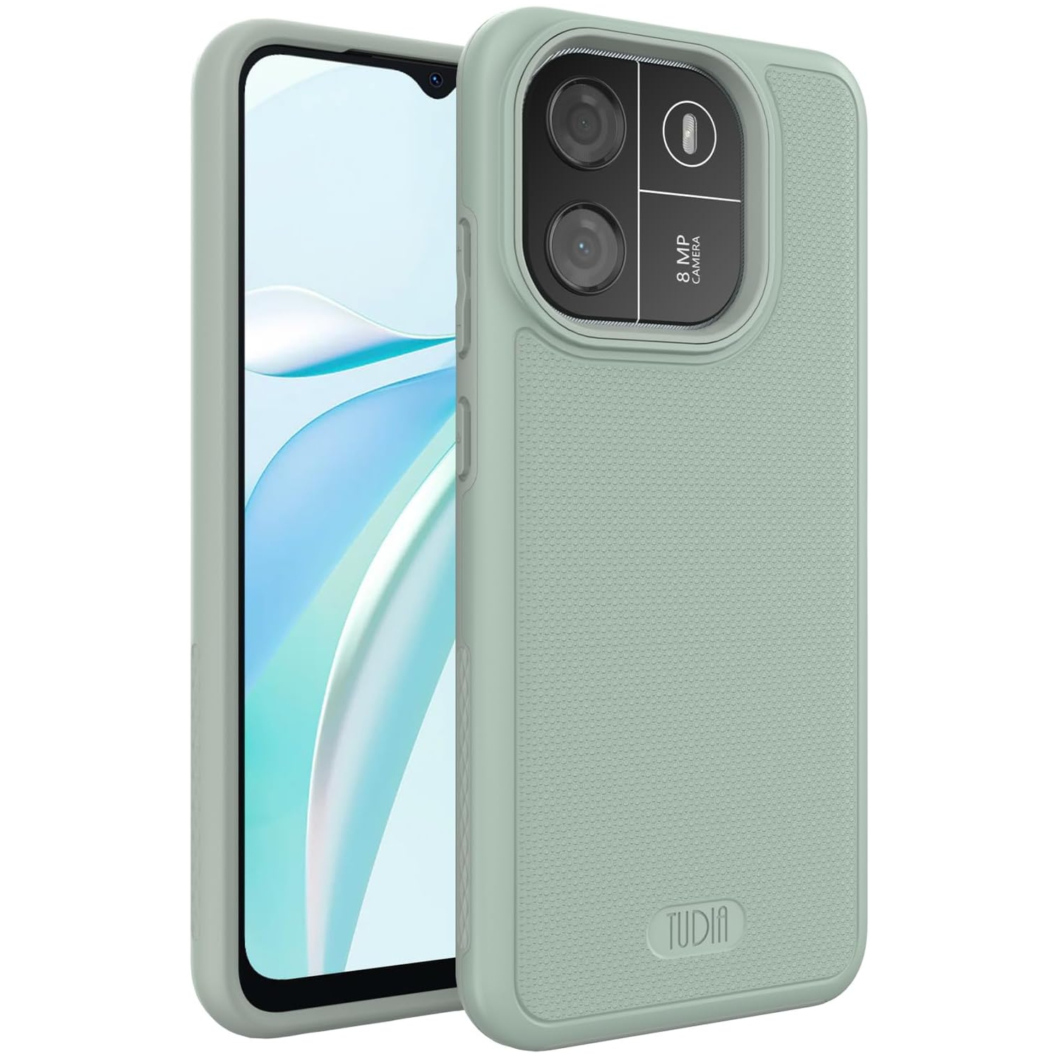 TUDIA MergeGrip Blackview Wave 6C Case Military Grade - Green Lily
