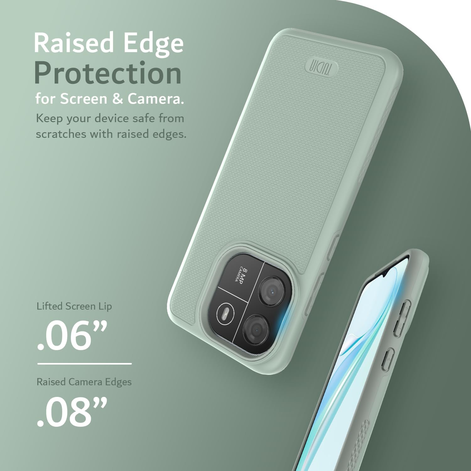 TUDIA MergeGrip Blackview Wave 6C Case Military Grade - Green Lily
