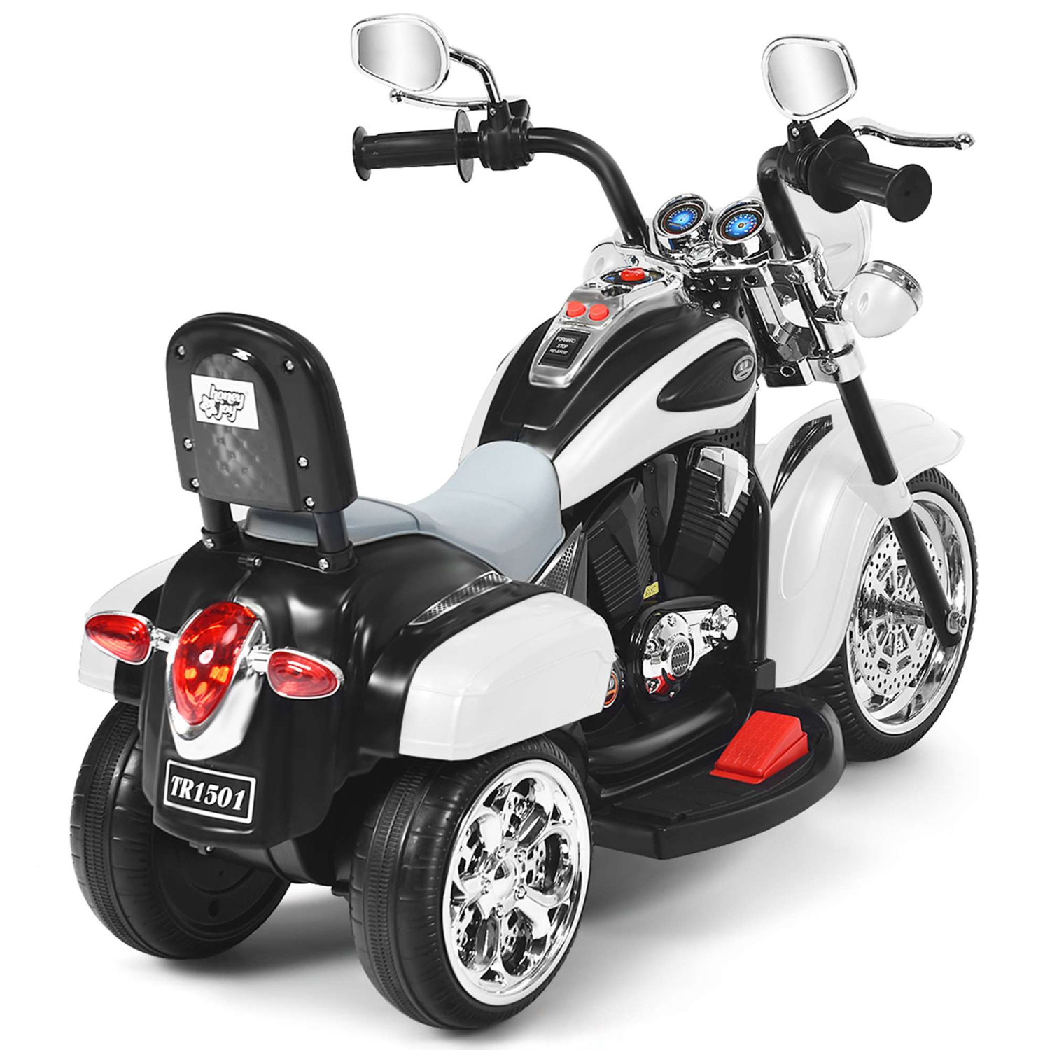 Jouet électrique à batterie 6 V pour enfants à 3 roues de Costway pour moto - Blanc