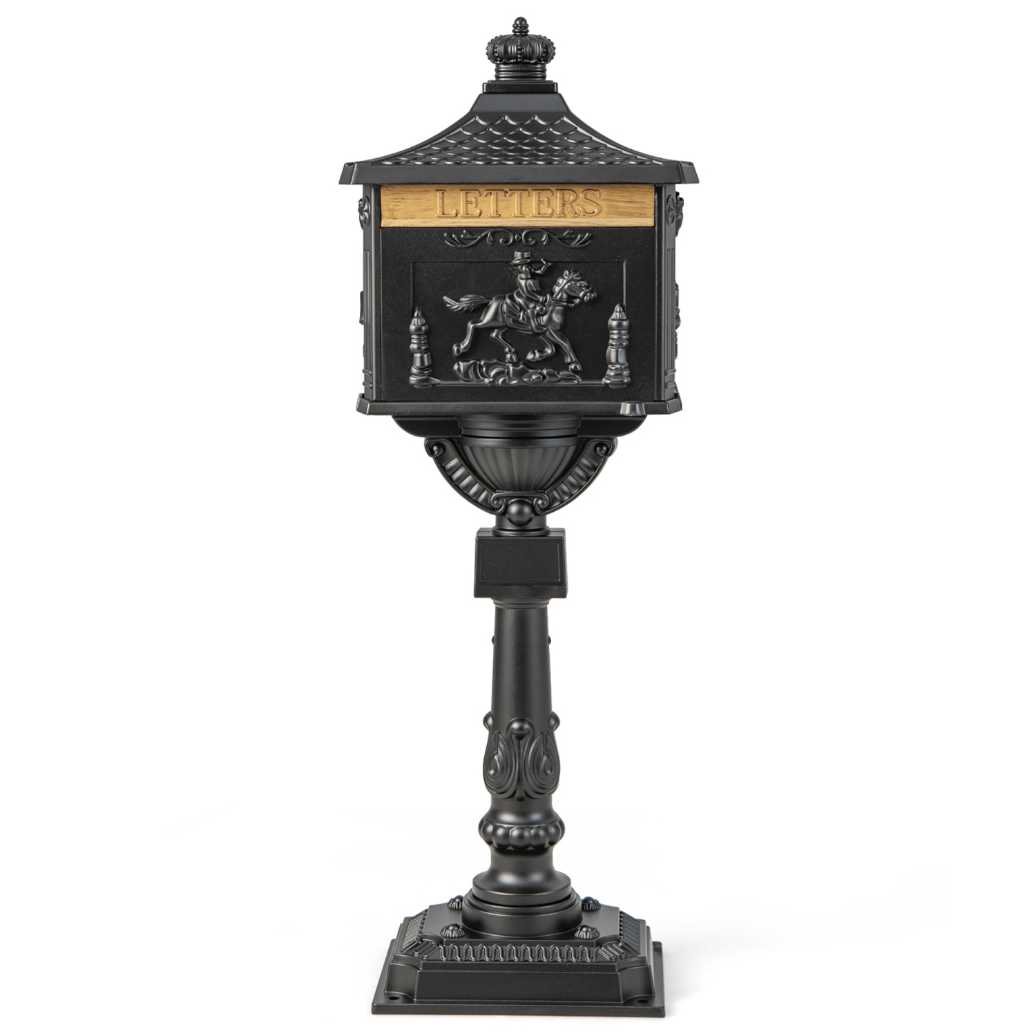 Costway Retro Cast Aluminum Mailbox Lockable Security Postal Letter Box with Baffle Door