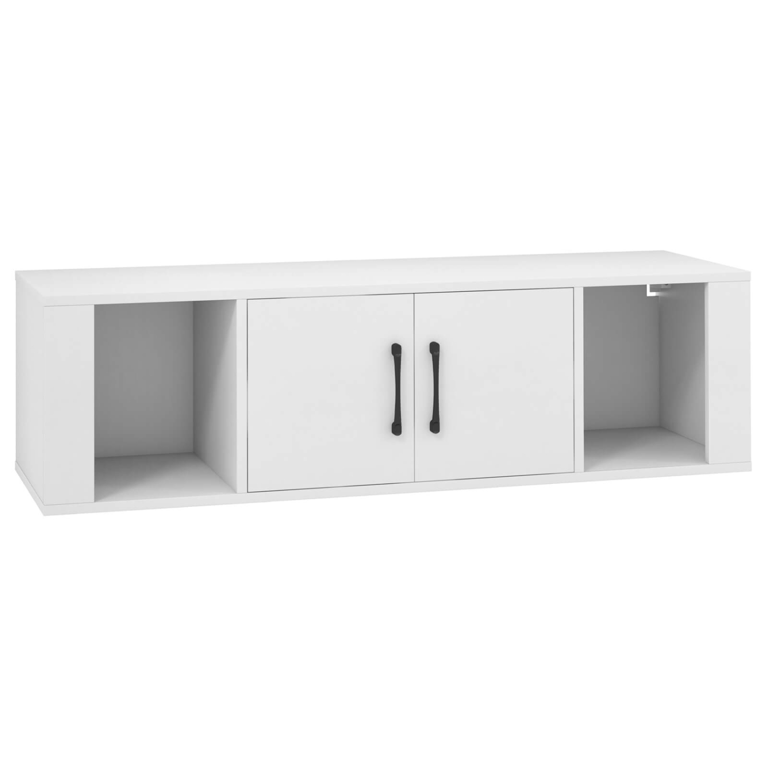 Armoire de rangement flottante à 2 portes de Costway avec étagère de rangement à 2 cubes sous le téléviseur