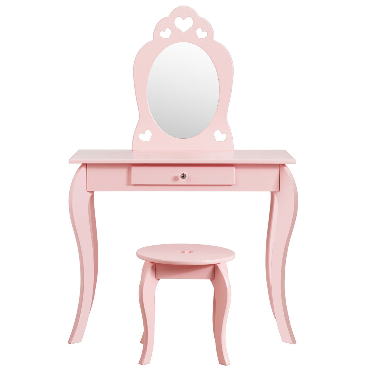 Ensemble coiffeuse pour enfants avec coiffeuse et coiffeuse pour maquillage princesse avec miroir de Costway