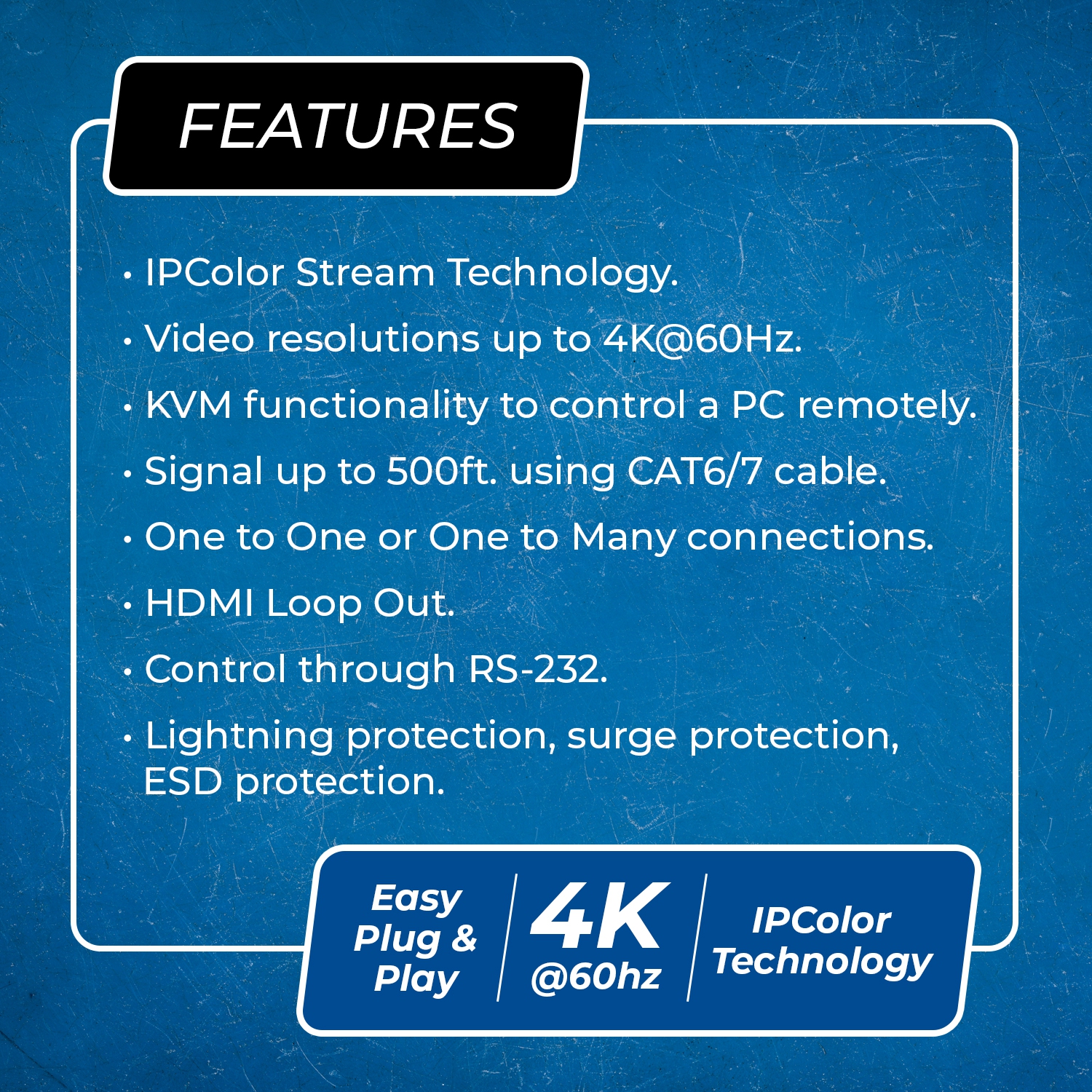 OREI – Prolongateur KVM sur IP 4K jusqu’à 500 pi avec RS-232