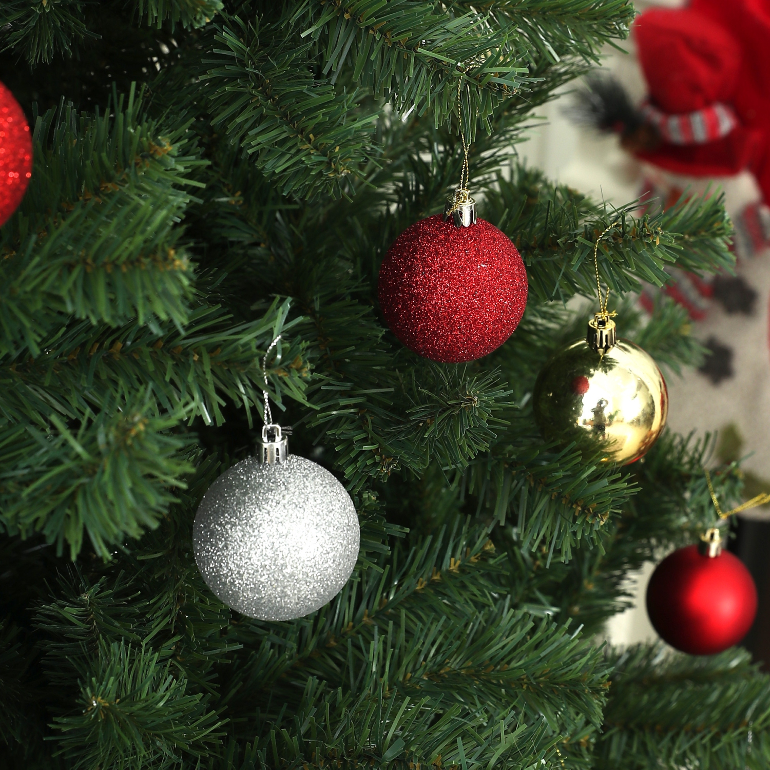 Arbre de Noël artificiel 9&nbsp;pi de HOMCOM, arbre de Noël avec 2132 pointes de branches, décor de fête à ouverture automatique avec base en acier