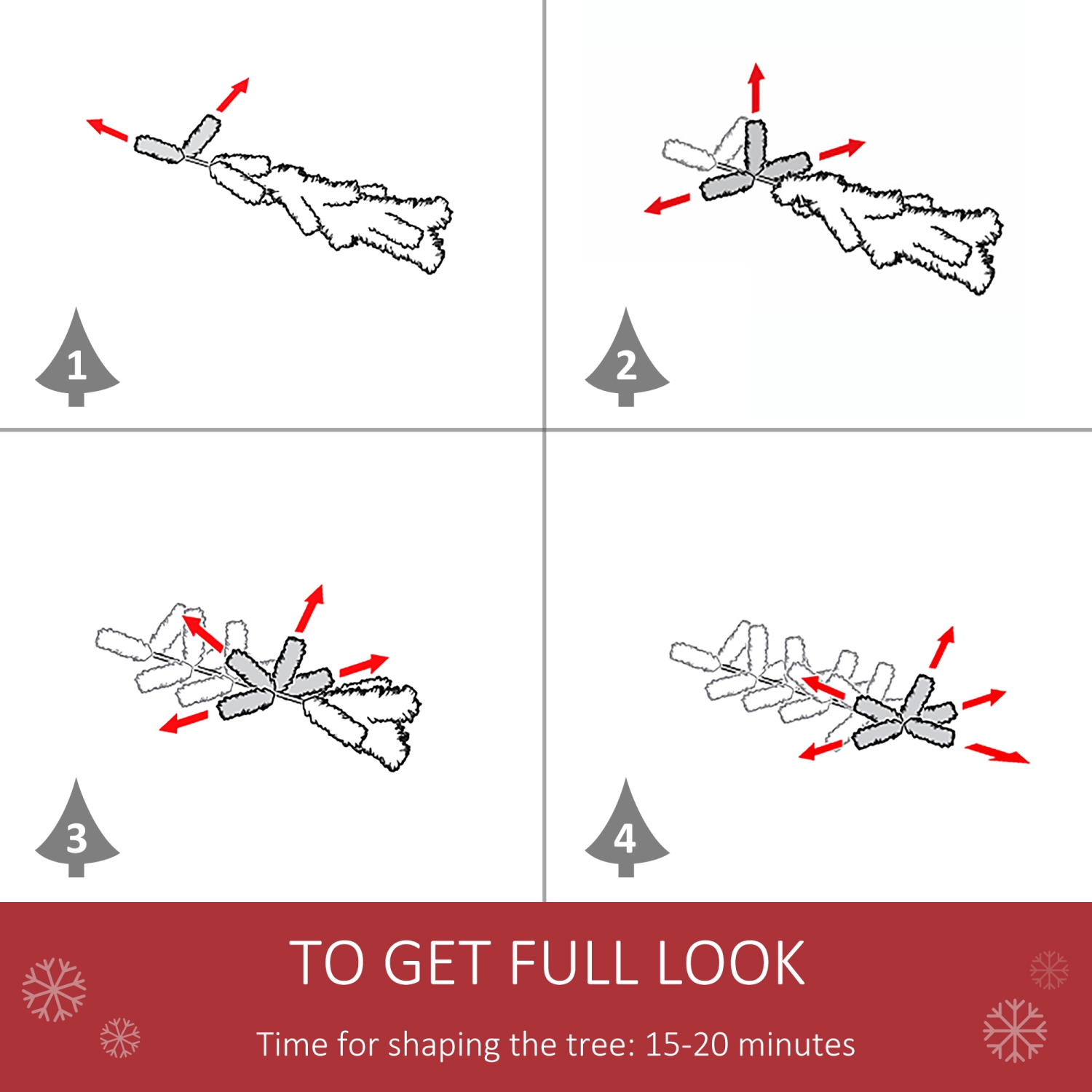 Arbre de Noël floqué 5 pi de HOMCOM, arbre de Noël artificiel mince avec baies rouges, cônes de pin, 408 branches et base en métal, ouverture