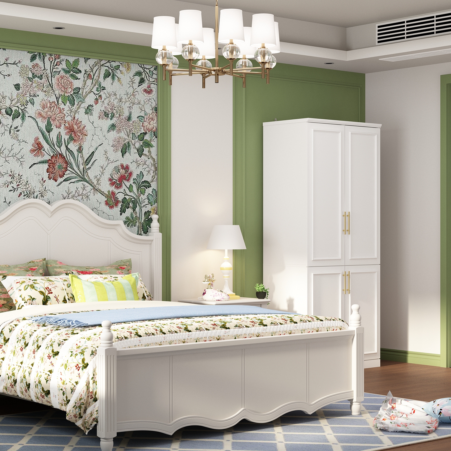 Famapy Armoire with Shelves and Hanging Rods for Bedroom StorageWhite